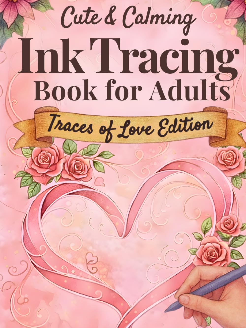 Cute & Calming Ink Tracing Book for Adults – Traces of Love Edition: A Romantic Reverse Coloring Experience to Relax, Unwind, and Create