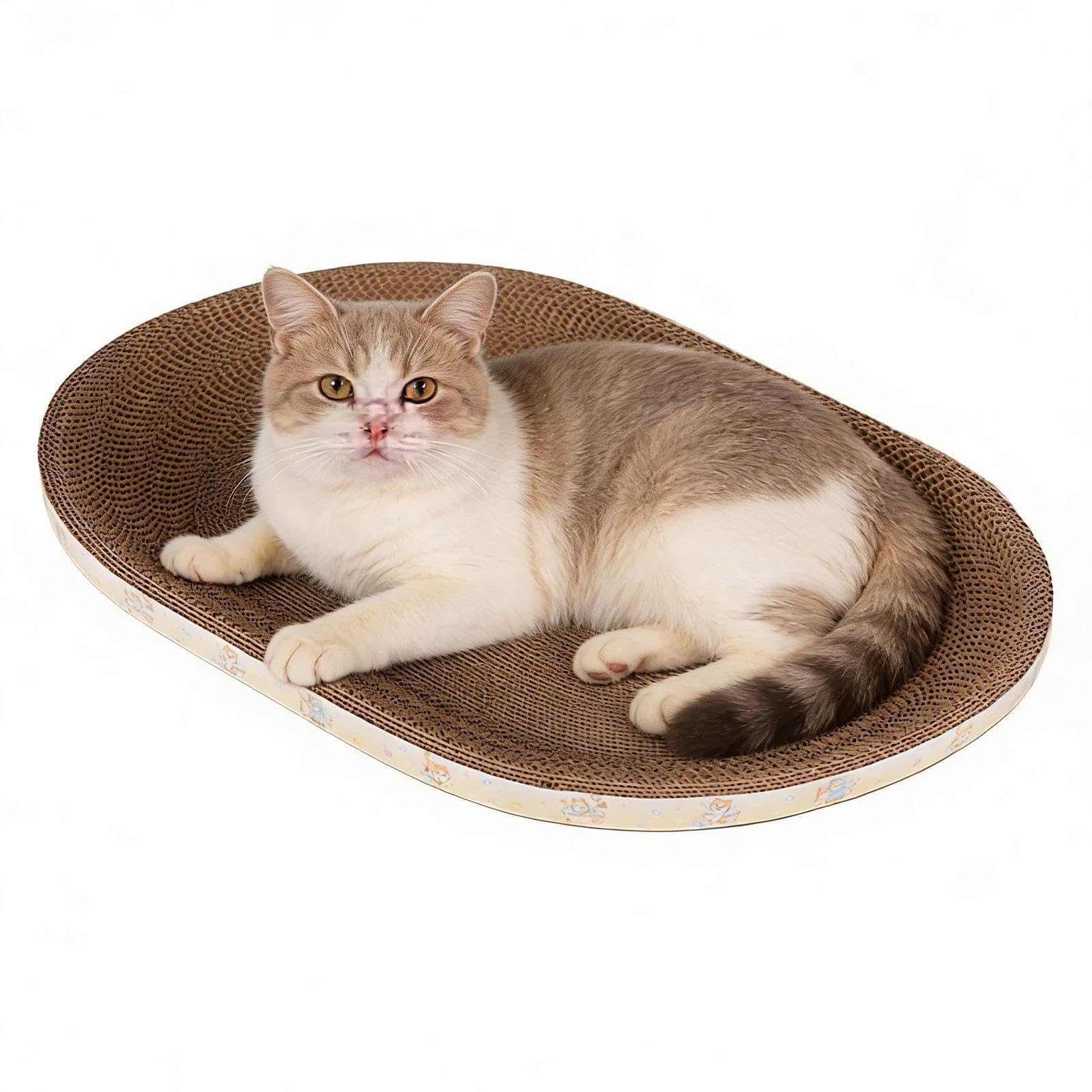 Cat Scratcher Cardboard - Large Cat Scratcher Bed Oval | Scratchers Pad Lounge Couch Board Bowl Shaped for Grinding Claw Furniture Protector