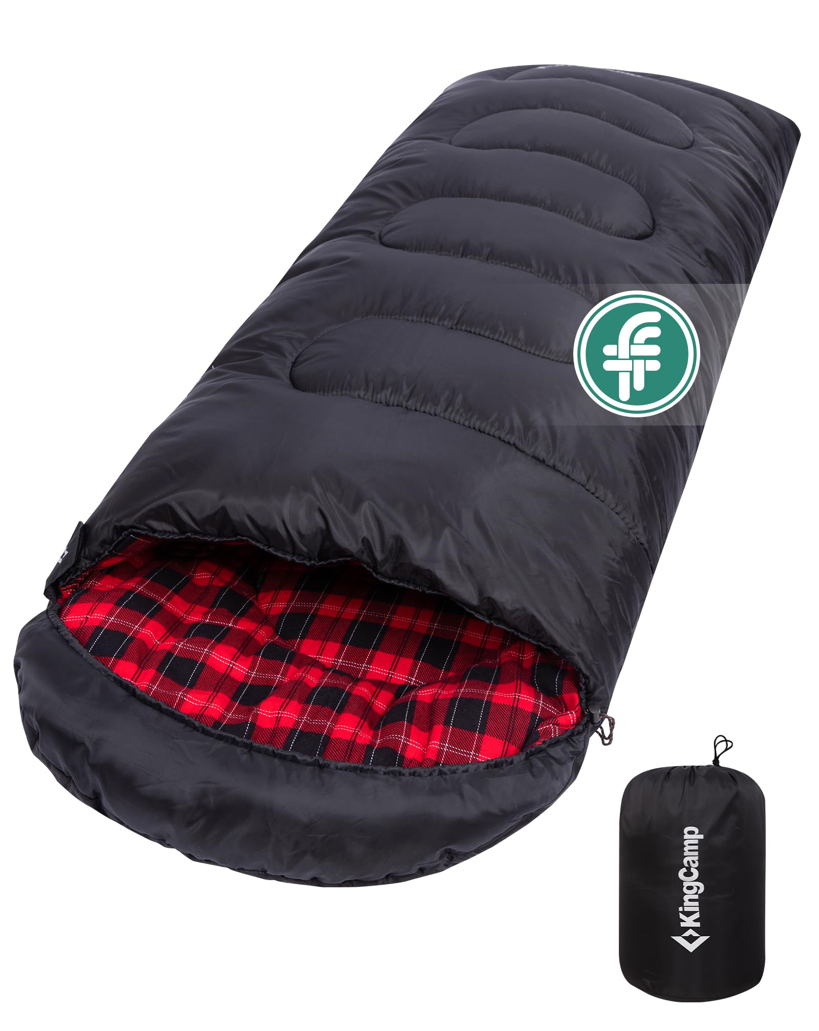 KingCamp Saco de Dormir Oasis 3-4 Estaciones Impermeable y Ligero para Camping (Niños y Adultos) - Conectable Izquierda/Derecha para Saco Doble, Ideal para Viajes y Actividades al Aire Libre — view 29