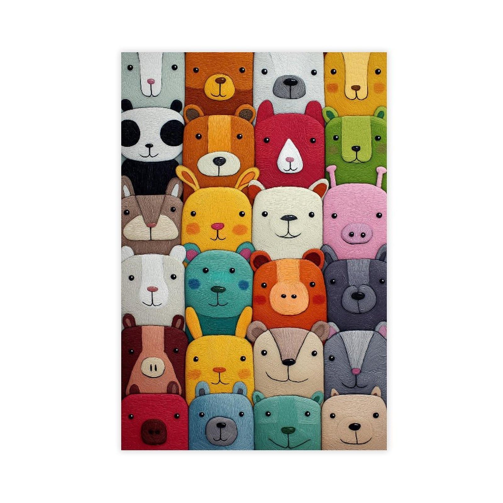 MRYCQ Cute Animal Poster Canvas Poster for Office Decor Gift