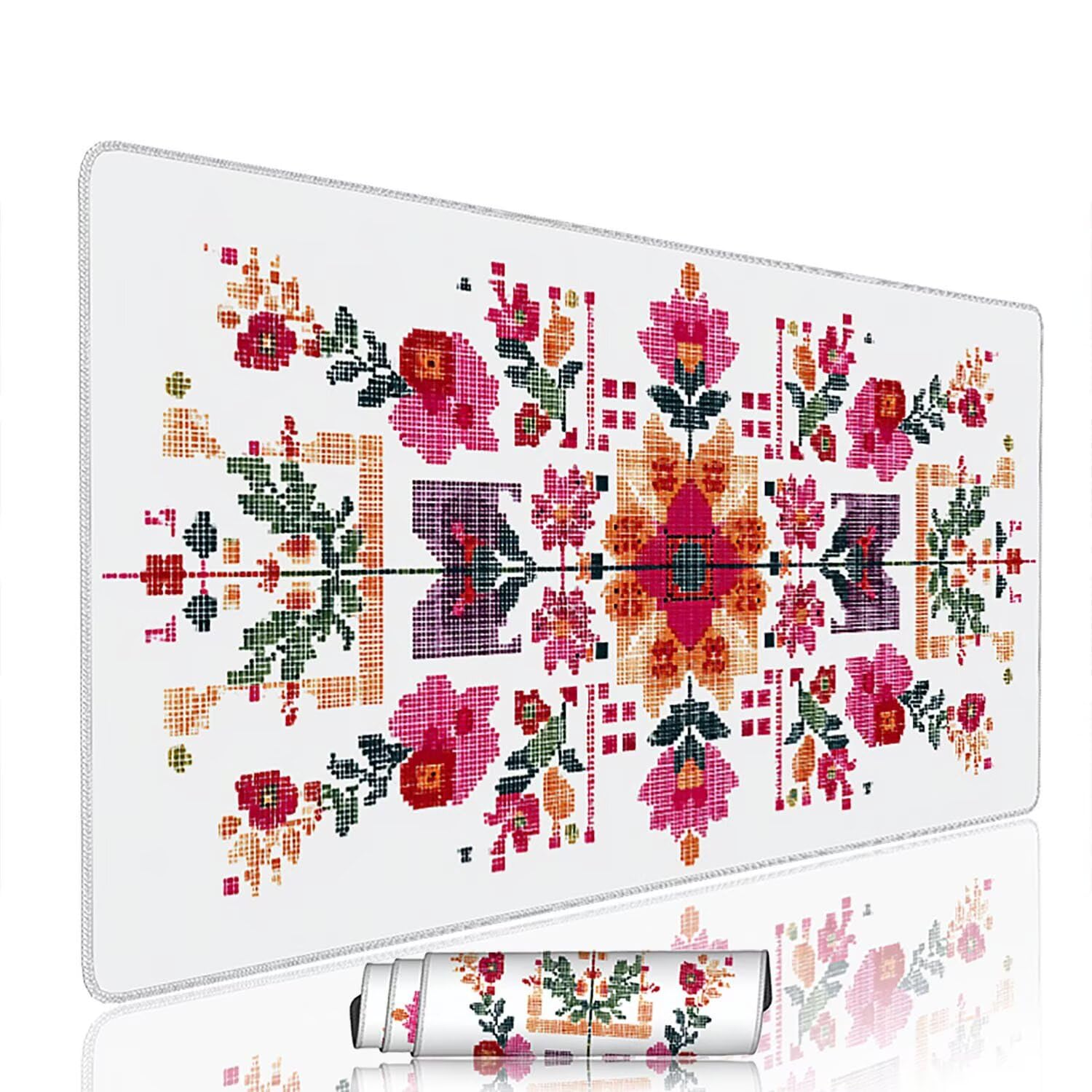 Biała podkładka pod mysz pod mysz pod mysz do gier XXL 1200 x 600 x 3 mm podkładka pod mysz czeska duża podkładka pod mysz dla graczy wodoodporne akcesoria PC, do klawiatury laptopa w-10259