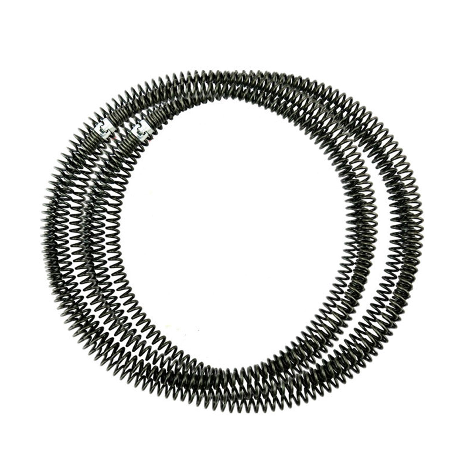 Resorte de Extensión para Tubería Herramienta de Limpieza de Drenaje Cepillo Desatascador Portátil Muelle Compresor de Alambre de Acero Adecuado para, 12 M Length