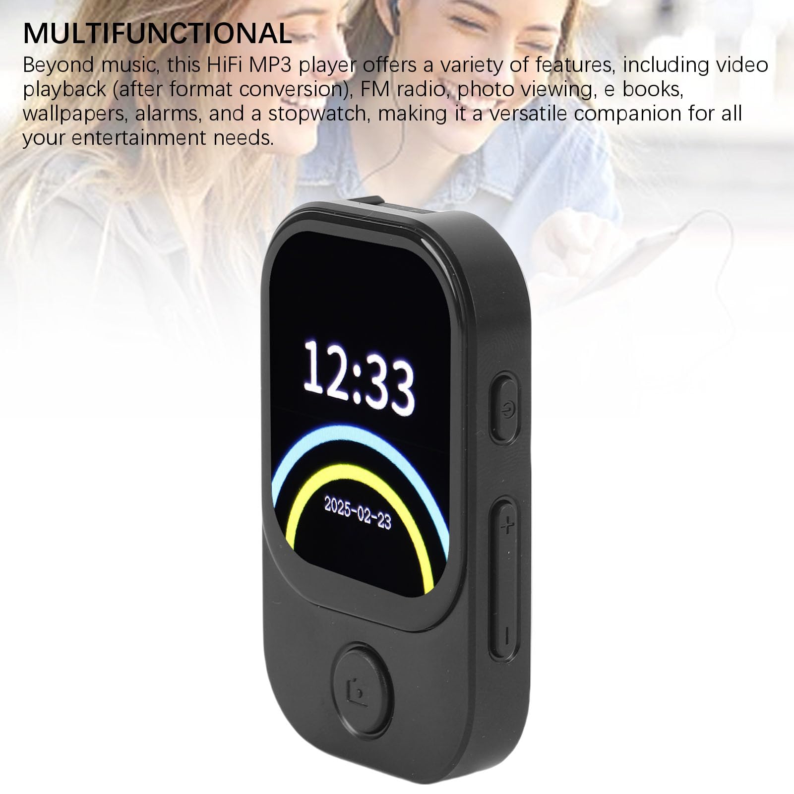 Generic Lettore MP3 Bluetooth 5.4 con Fotocamera Dispositivo Multimediale Compatto per Studenti Touch Screen da 2,01 Pollici (Con scheda di memoria 64G)