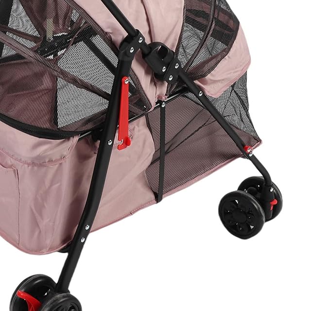 Foto 7 de 8 de Carrito para Perros de 4 Ruedas, Joggador Plegable con Cubierta Solar, Portavasos, Almohadilla y Bolsa Trasera
