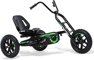 BERG Karting Choppy Neo | Kart à Pédales, Go-Kart, Siège Réglable, Roues Gonflables, Kart à pédales pour Enfant, Vélo et véhicule pour Enfants 3-8 Ans Black