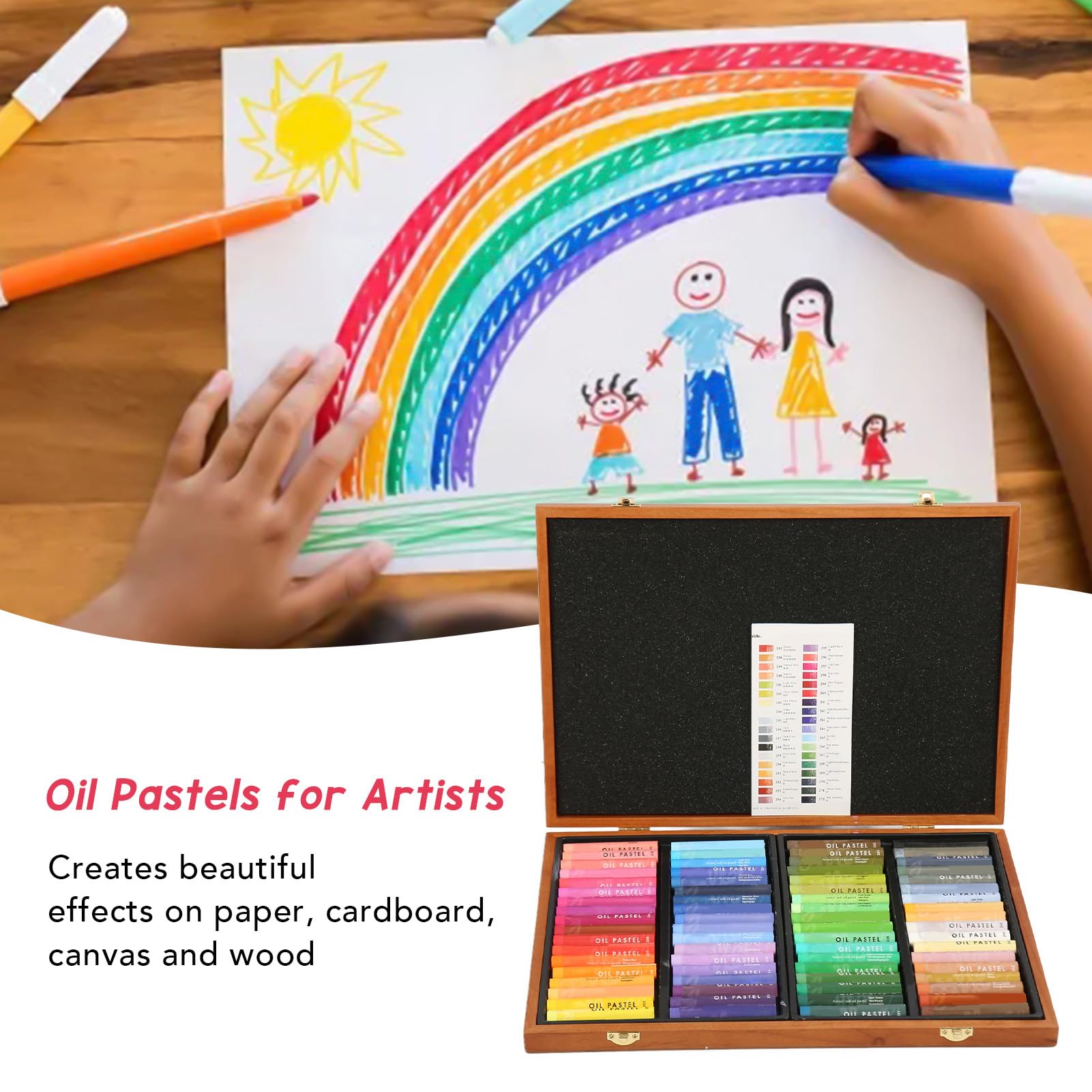 Yctze 72 Couleurs Pastel à l'huile pour Colo Easy - Adhésion Douce et Forte Pastels de Dessin pour Portraits et Projets Artistiques Variés
