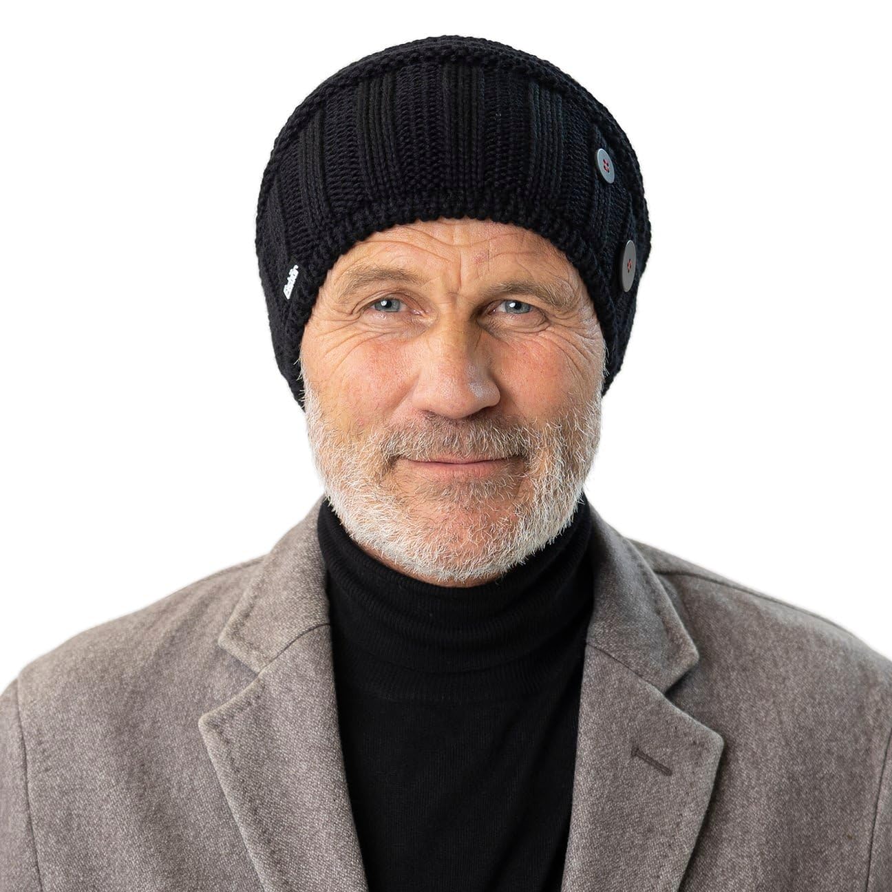 Eisbär Cullen Oversize Beanie Strickmütze Mütze Oversize-Mütze Skimütze Wintermütze Wollmütze Damen/Herren - Made in Italy Long mit Futter, Futter