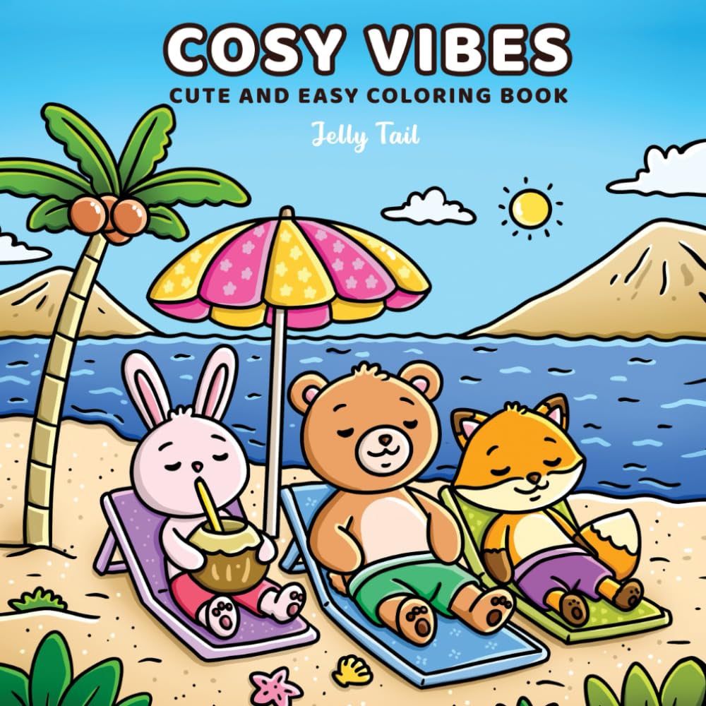 Cosy Vibes: Super Cute Coloring Book for Adults and Kids, Featuring Adorable Animals and Cosy and Scenes, Coloring for Relaxation and Joy