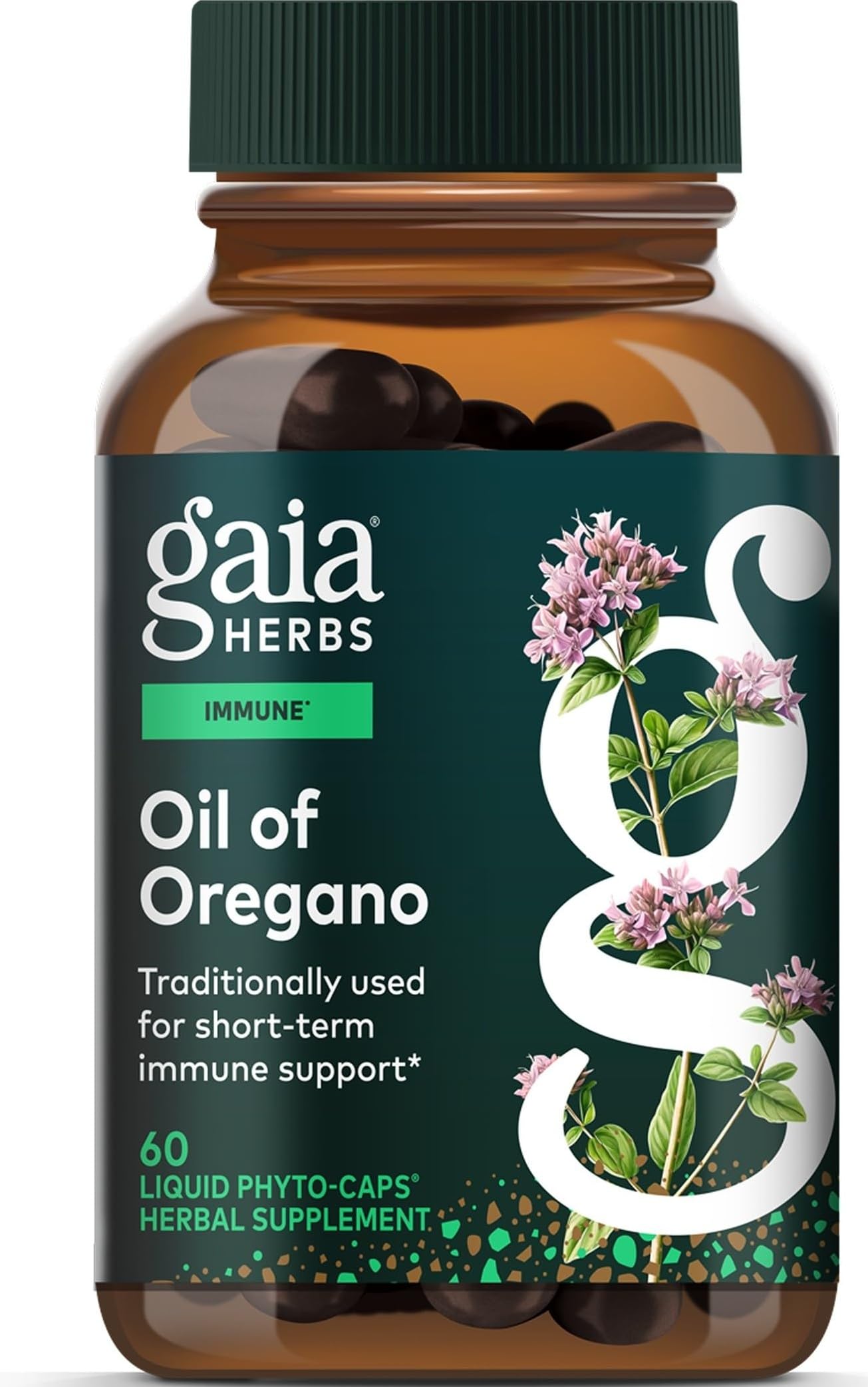 Gaia Herbs Oil of Oregano 230 mg, 60 Vegan Capsules, 60 Servings 60 Count (Pack of 1)