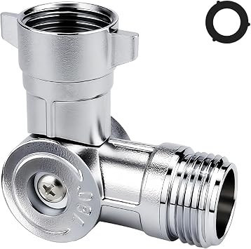 180 Swivel Hose Connector, Brass with Chrome Coated Garden Hose Swivel Connector, Prevent Garden Hose Kinking and Improve Water Flow