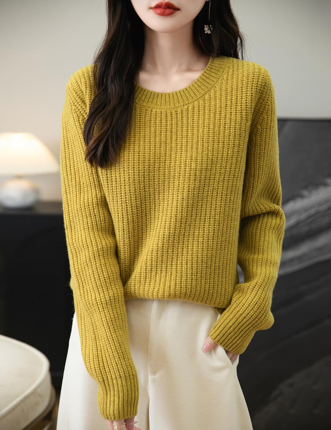 Chanyarn Women's 100% Merino Wool Sweater 2025 Fall Winter Casual Crewneck Long Sleeve Ribbed Knitted Pullover Sweater - Image 4