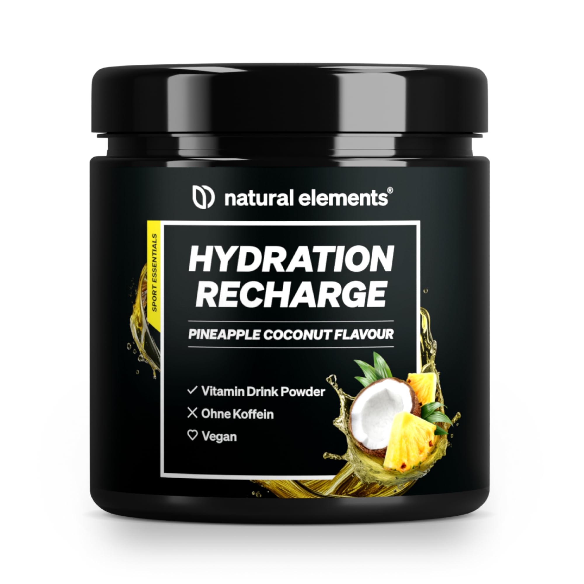 Hydration Recharge Pineapple Coconut – Pulver mit Elektrolyten & Vitaminen für die Ausdauer – ohne Zucker*, mit Stevia gesüßt – Getränkepulver zum Mixen – vegan, hochdosiert, laborgeprüft