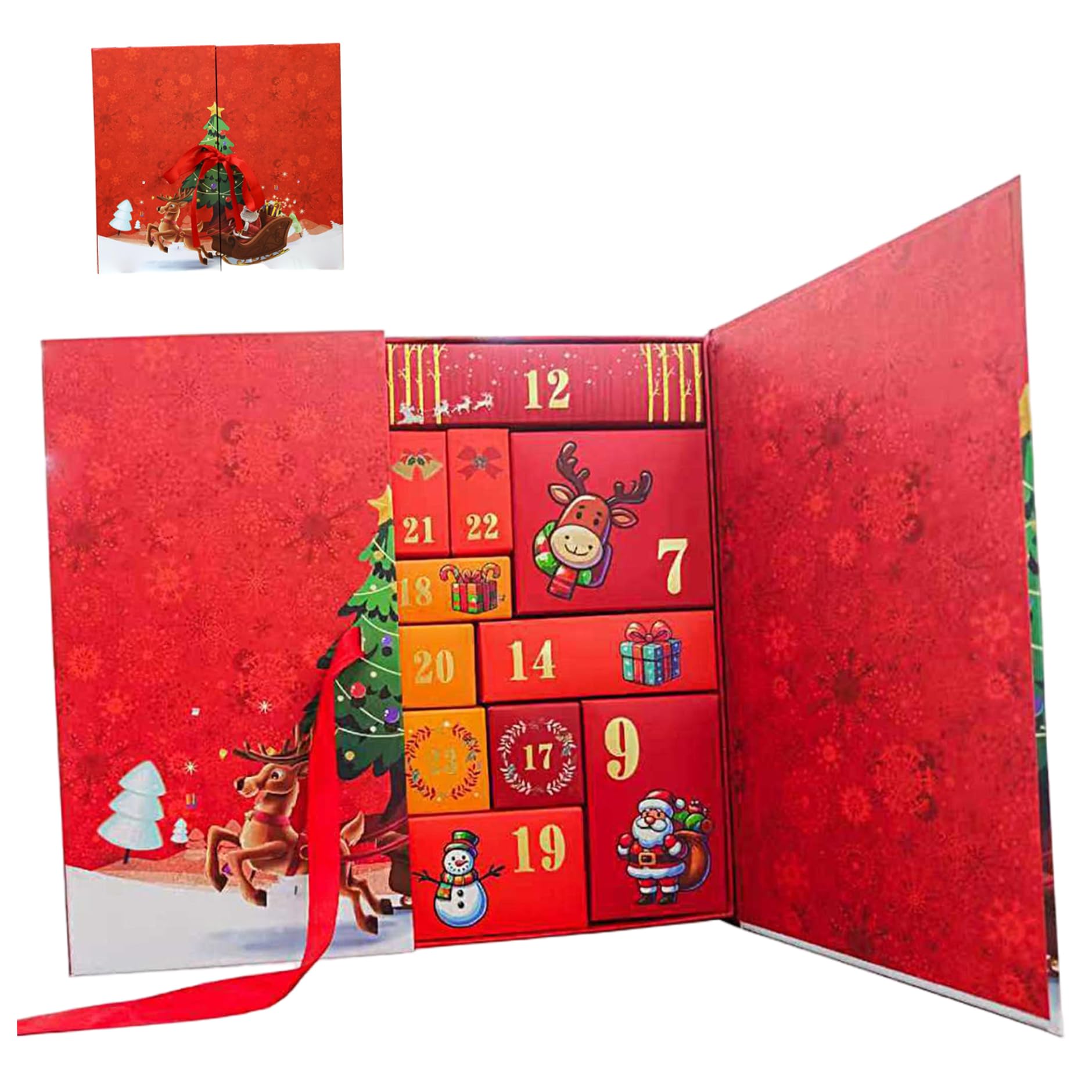 Scatole del calendario dell'Avvento fai-da-te per riempire i calendari vuoti del conto alla rovescia di Natale 2025 con 24 scatole del tesoro in cartone, organizer per adulti e bambini...