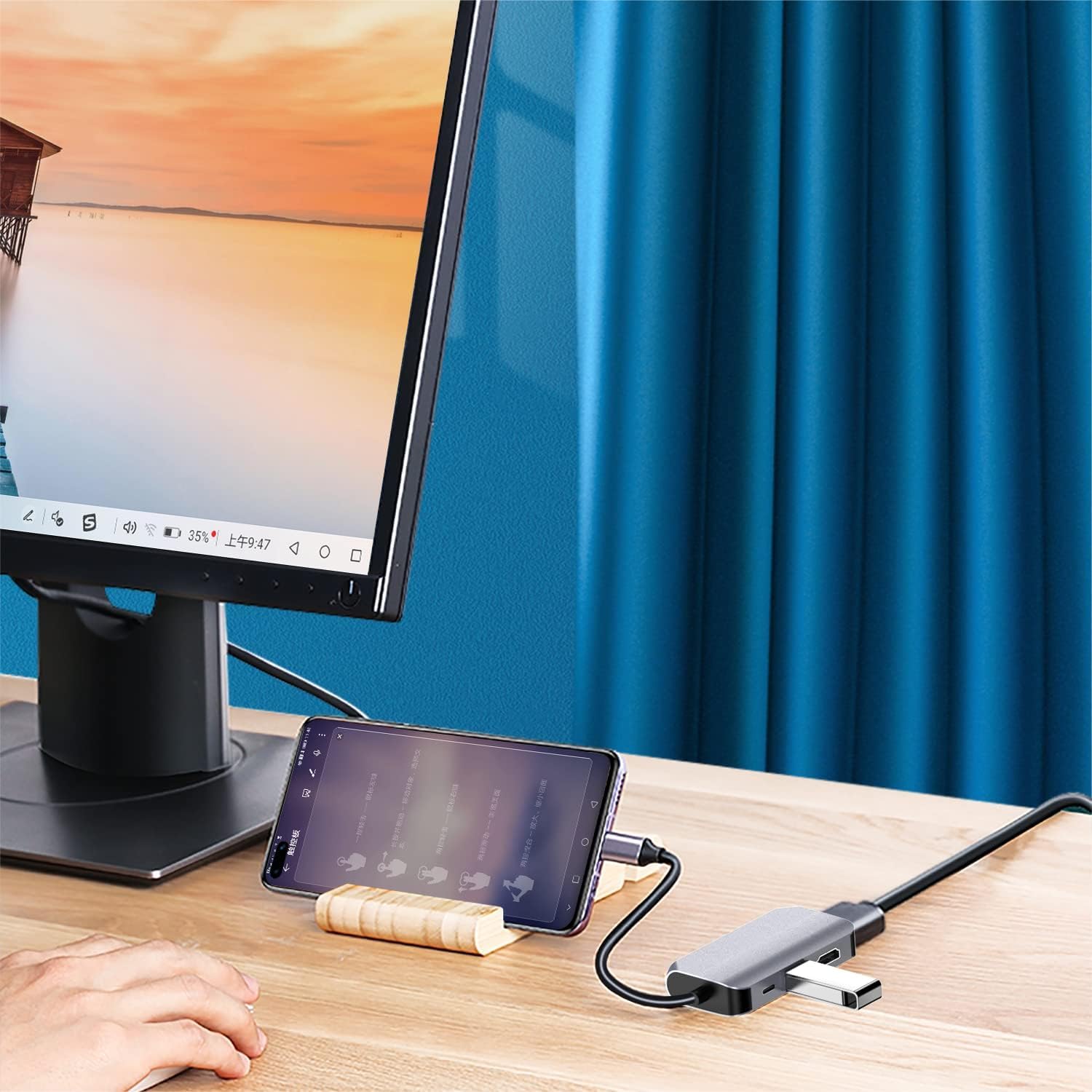 Hub adaptera USB C, 4 w 1, USB typu C do 4K HDMI, VGA, USB3.0 i USB-C PD wieloportowa stacja dokująca kompatybilna z urządzeniami MacBook, Chromebook, Zenbook itp. Urządzenia typu C