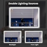 Vista 152 de WTTY LED Bathroom Mirror 32"x32" with Backlit and Front Light,Stepless Dimmable LED Mirror for Bathroom,Anti-Fog Lighted Bathroom Vanity Mirror