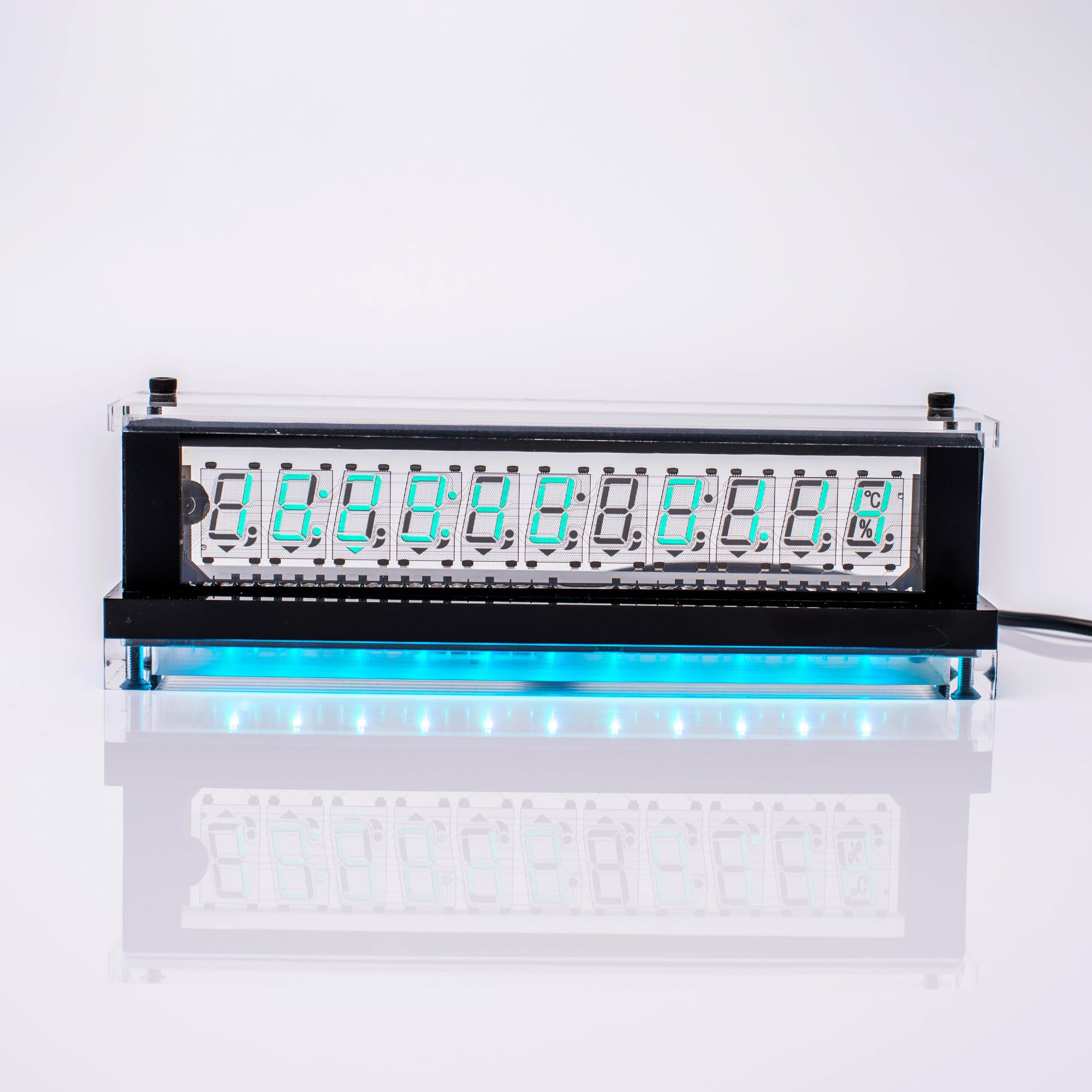 LGL Studio VFD Clock | Nixie Tube Clock, Digital Tube Electronic Clock, Vacuum Fluorescent Display Clock, Automatic time sync, Retro Desktop Decoration Gift, VCK CCCP V11 Upgraded Version