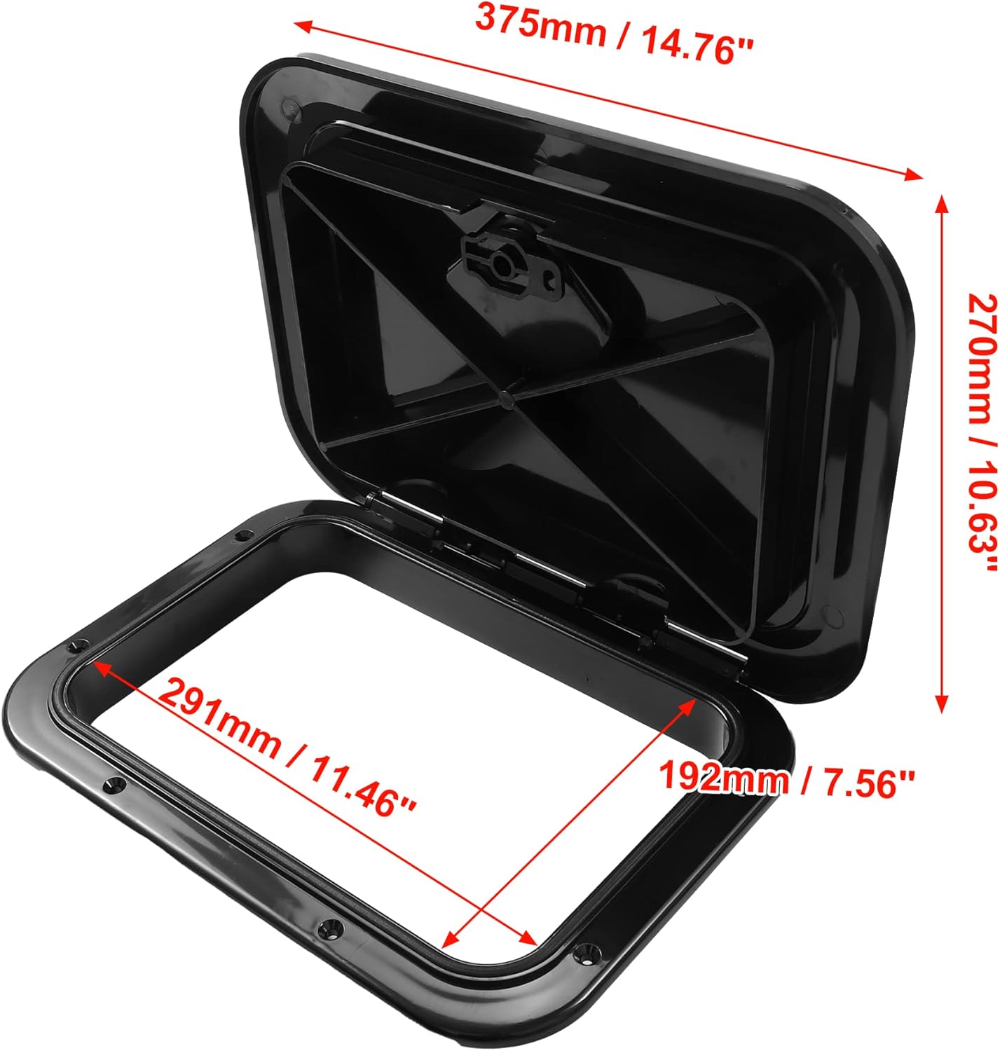 X AUTOHAUX 14.76 Inch x 10.63 Inch Marine Deck Access Inspection Hatch Plate Lid Cover for Boat