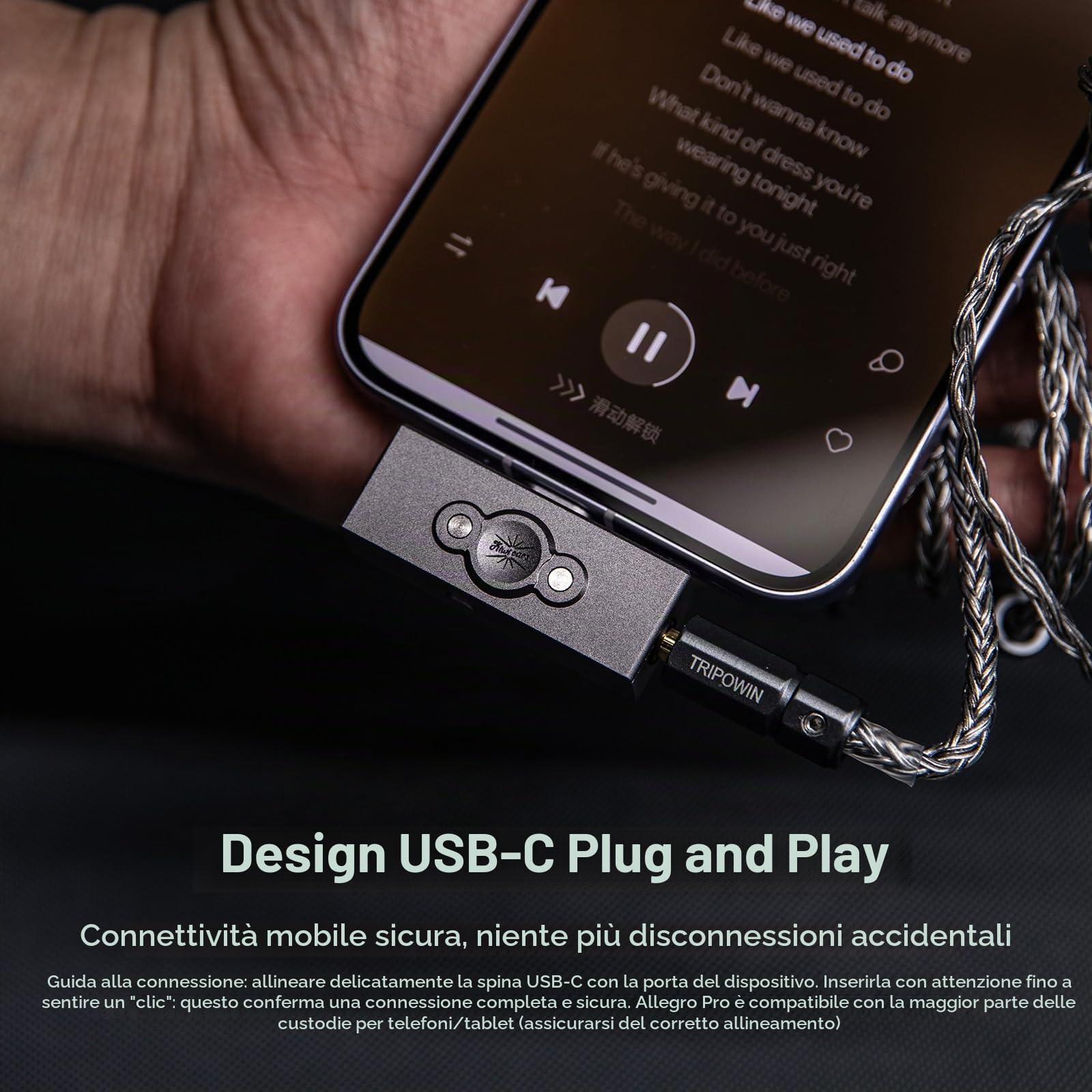 Linsoul Kiwi Ears Allegro Pro DAC/AMP Avanzato per Cuffie IEM, Uscita da USB C a 3,5/4,4 mm Supporta PCM fino a 32bit/384kHz DSD128/DSD64, Doppio Amplificatore ES9603 per Smartphone/PC/Laptop