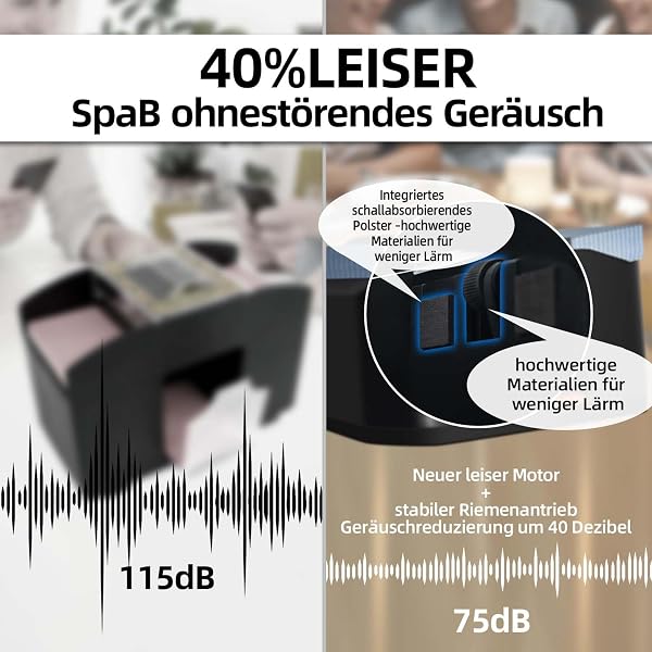 QUICARD Automatischer Kartenmischer – Leise & Mit 2000 mAh Akku – Mischt 2 Kartensätze – Kompatibel mit Poker, Bridge, Rommé, Skat - 3