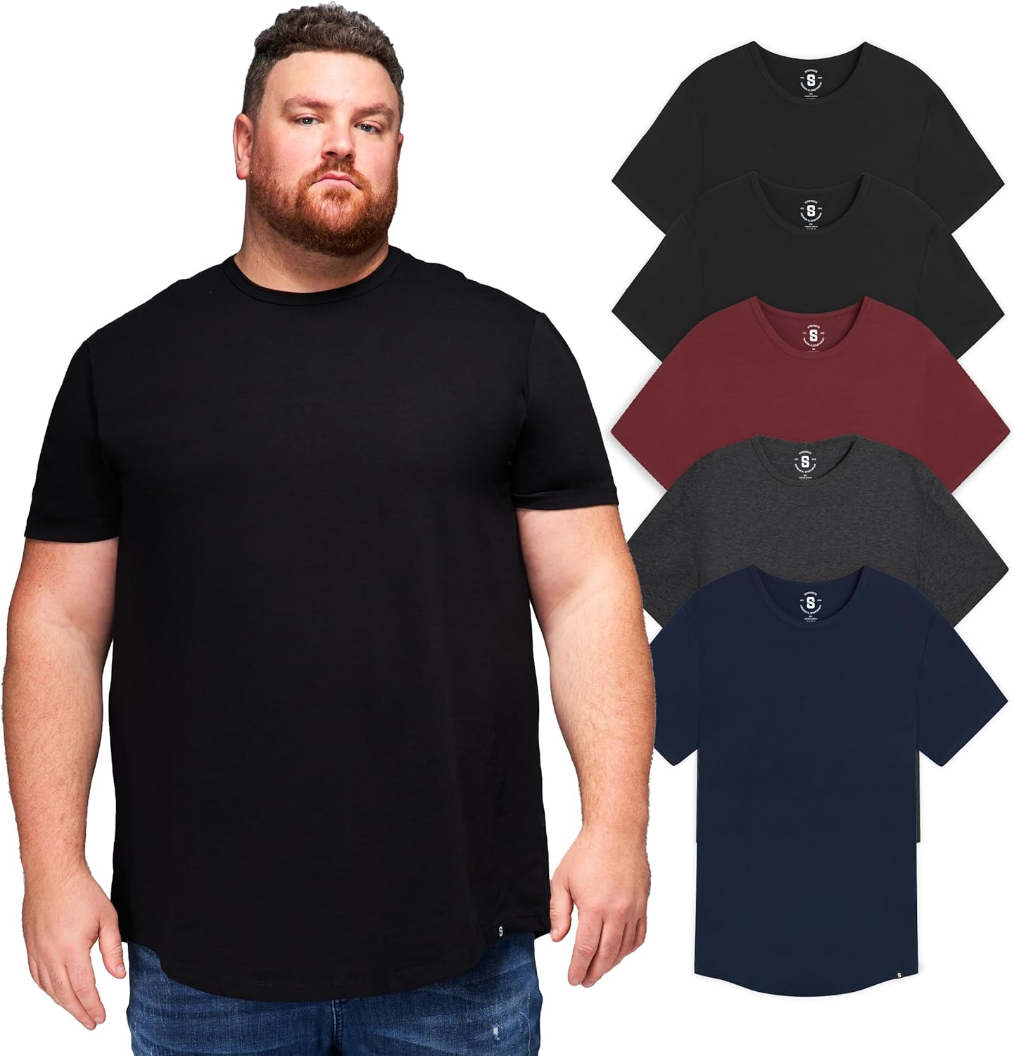 STRONGSIZE Men's Big and Tall Shirts – Stretch T-Shirt for Casual Wear (Available in Longer and Regular Length)