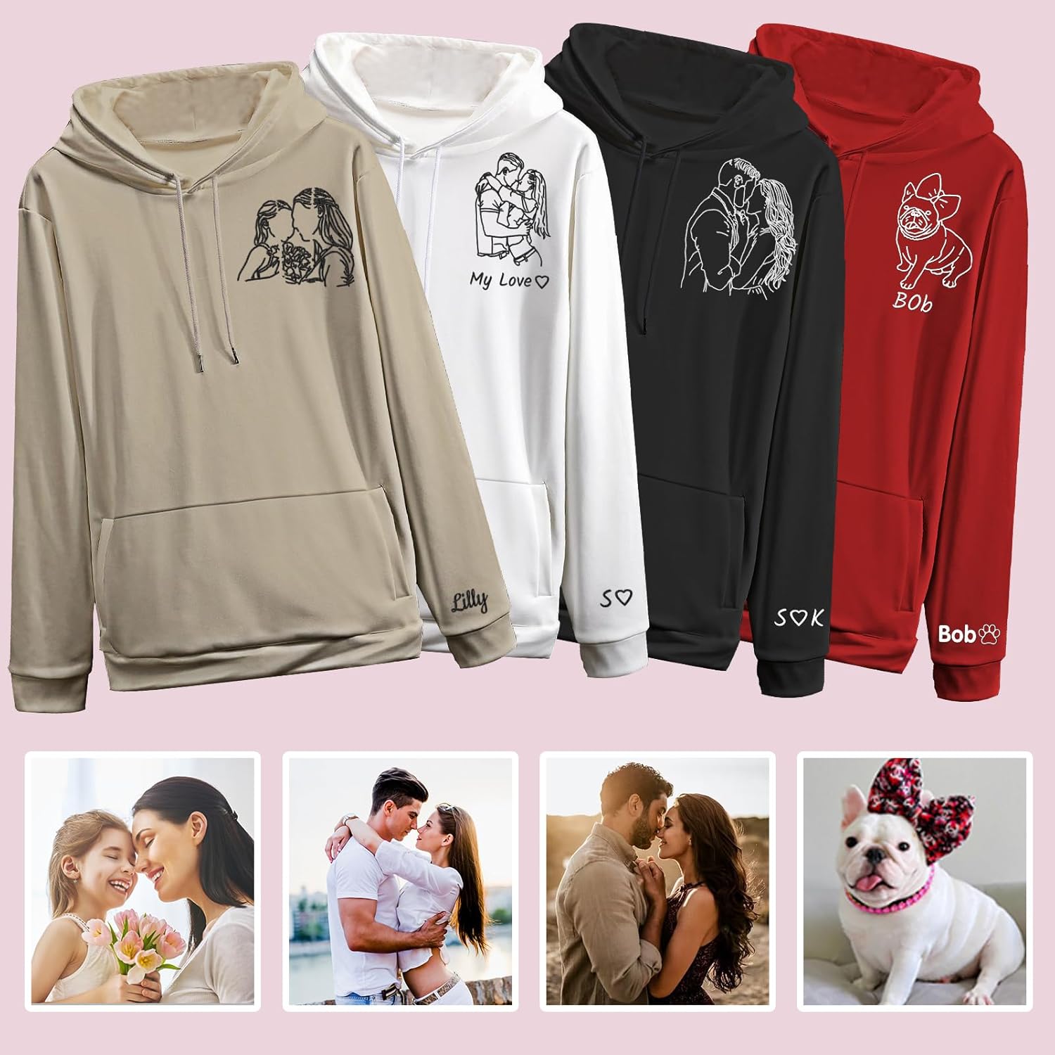 Custom Hoodie Your Own Design Picture Personalized Pullover Sweatshirts with Pocket Customized Hoodies for Men Women - Image 6