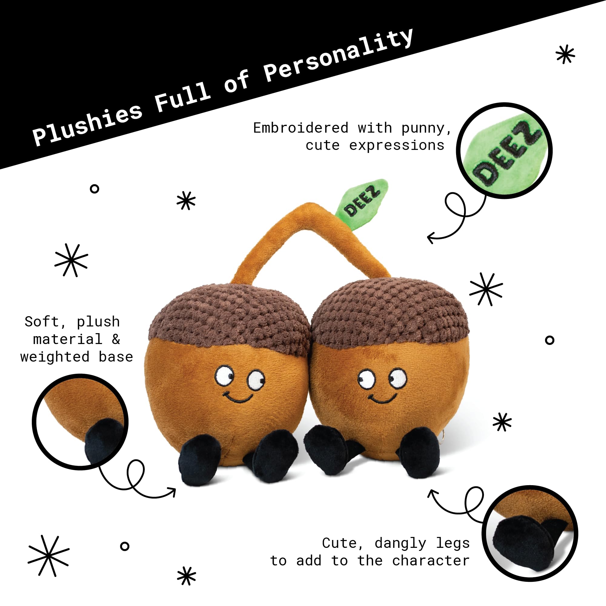 Punchkins Deez Nuts Acorn Plushie Funny Pun White Elephant Cute |  Desertcart Seychelles