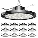 12 Pack UFO LED High Bay Light, 150W 5000K Daylight, 22500LM (Eqv. 800W MH/HPS), Commercial High Bay LED Shop Lights with US Plug for Garage Workshop Warehouse Barn, Plug&Play