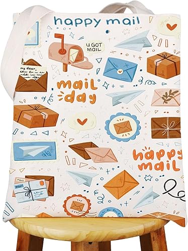 Miniatura 1 de WZMPA Bolsa de mano para el día del correo feliz del día del correo, regalo de agradecimiento al trabajador postal, bolsa de hombro reutilizable,