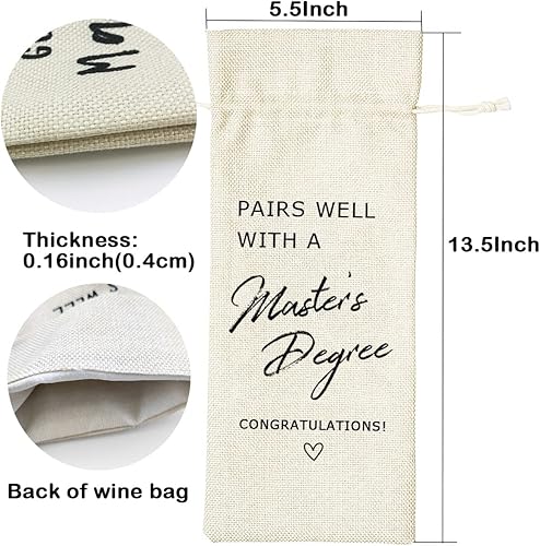 Miniatura 2 de LANBAIHE Bolsa de vino de maestría  Regalo de graduación reutilizable para universidad, fiesta de doctorado