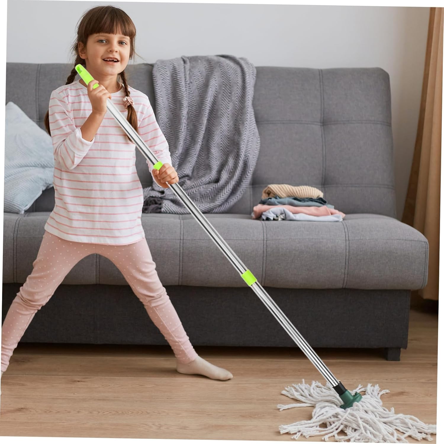 4sets Replacement Mop Handle Three-Section Rod for Brooms and Mops and Compatibility for Household and Industrial Use