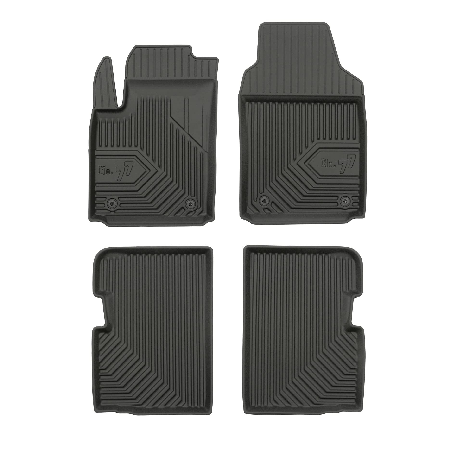 FROGUM No.77 Alfombrillas para Coche Alfombras para Fiat 500 Desde 2007 | Borde Alto | para Todo el año | Tamaño