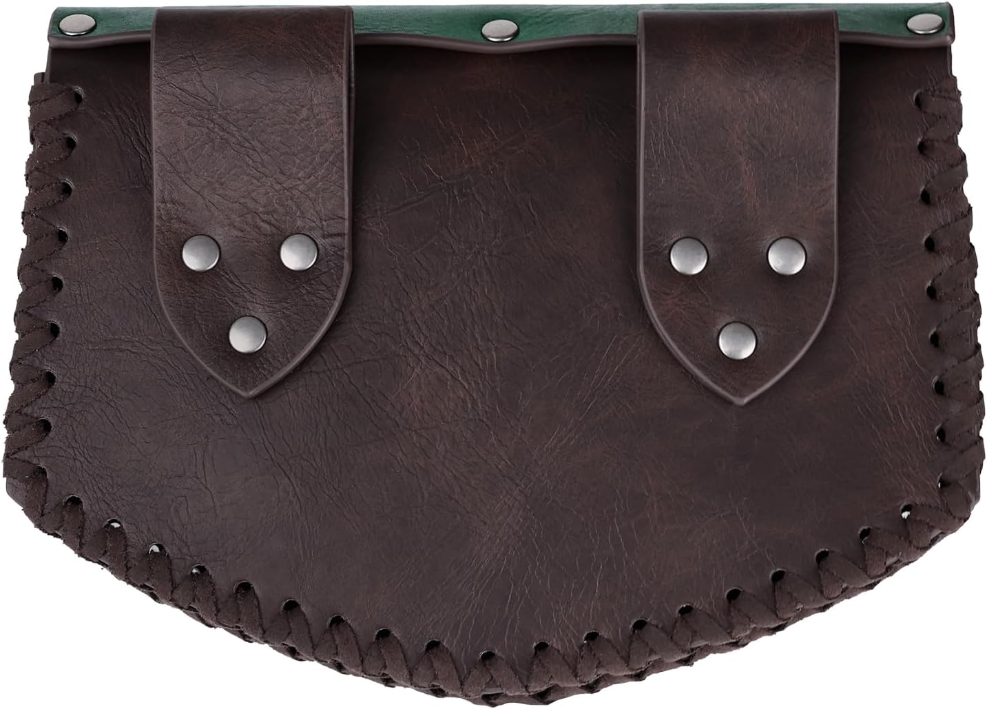 HiiFeuer Medieval Leaf Belt Bag with Belt, Botanical Faux Leather Waist Pack, Renaissance Portable Side Pouch for Ren Faire (Green A) - Image 3