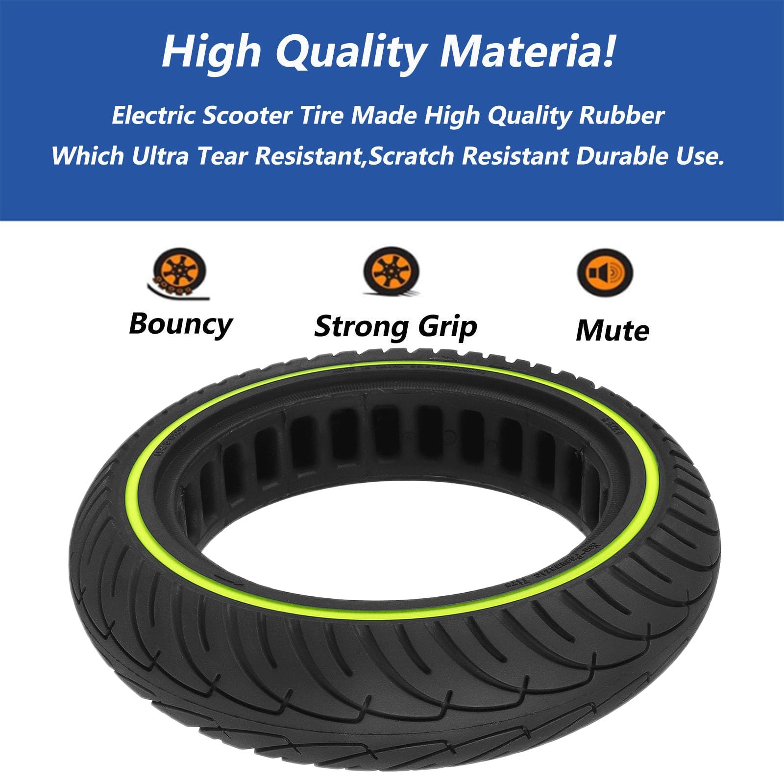 81/2 * 2 Neumático Sólido Scooter Neumático Goma 8,5 Pulgadas Ruedas Delanteras y Traseras Antiexplosión Reemplazo Neumático Goma Sólido No Neumático Scooter Eléctrico,1pcs