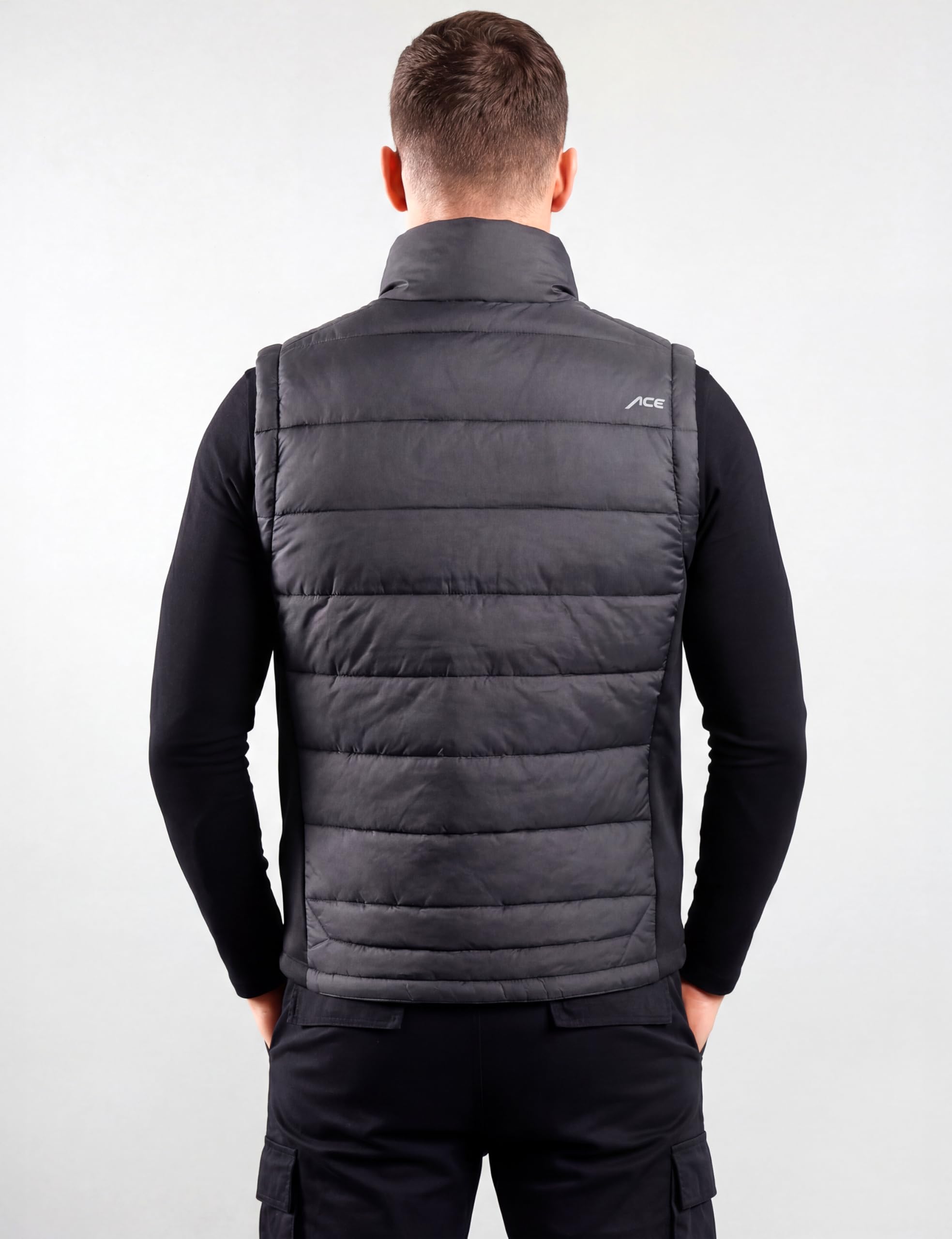 ACE Constructor Gilet da lavoro da uomo - con collo in pile e 4 tasche per il lavoro - gilet caldo da uomo