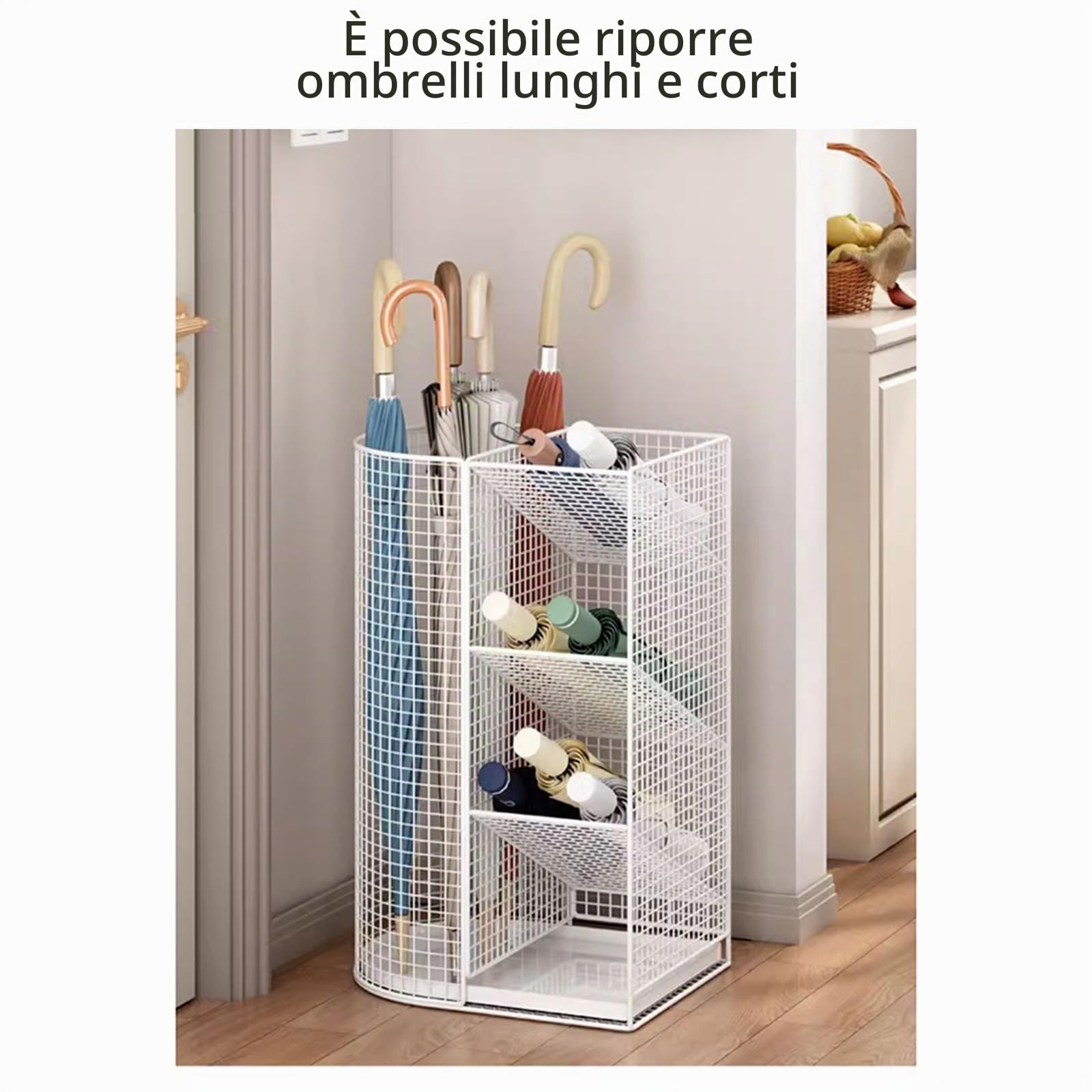 Autoportante Portaombrelli per Ingresso di Grande capacità Porta Ombrelli da Interno DesignScavato Porta Ombrelli in Metallo per Uso Interno Ed Esterno Design Moderno(Black)