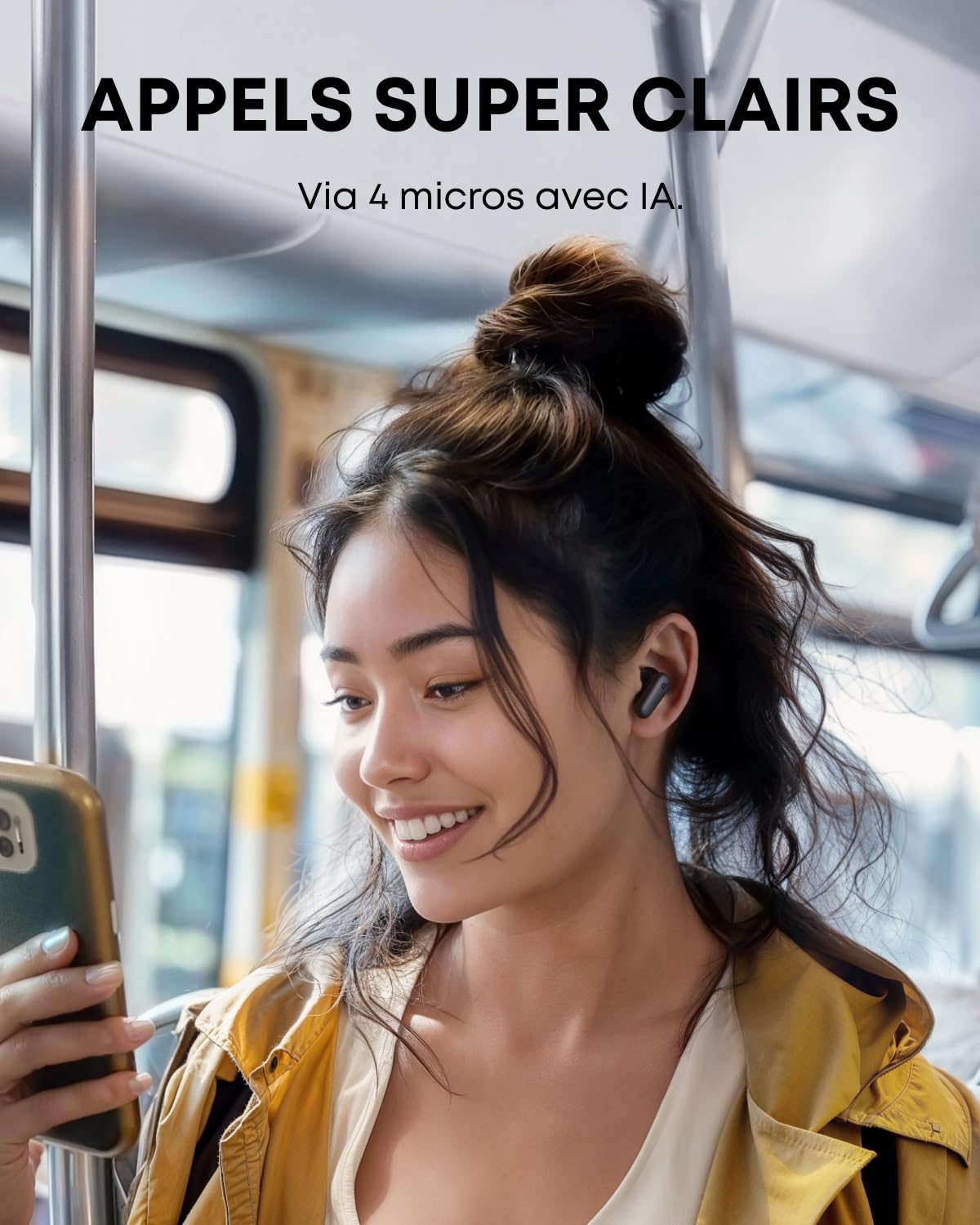Soundcore Ecouteurs Bluetooth sans Fil P30i by Anker, Écouteurs sans Fil Reduction de Bruit Forte et Intelligente, Basses Puissantes, 45H d'autonomie, Étui 2-en-1 et Support pour téléphone, IP54