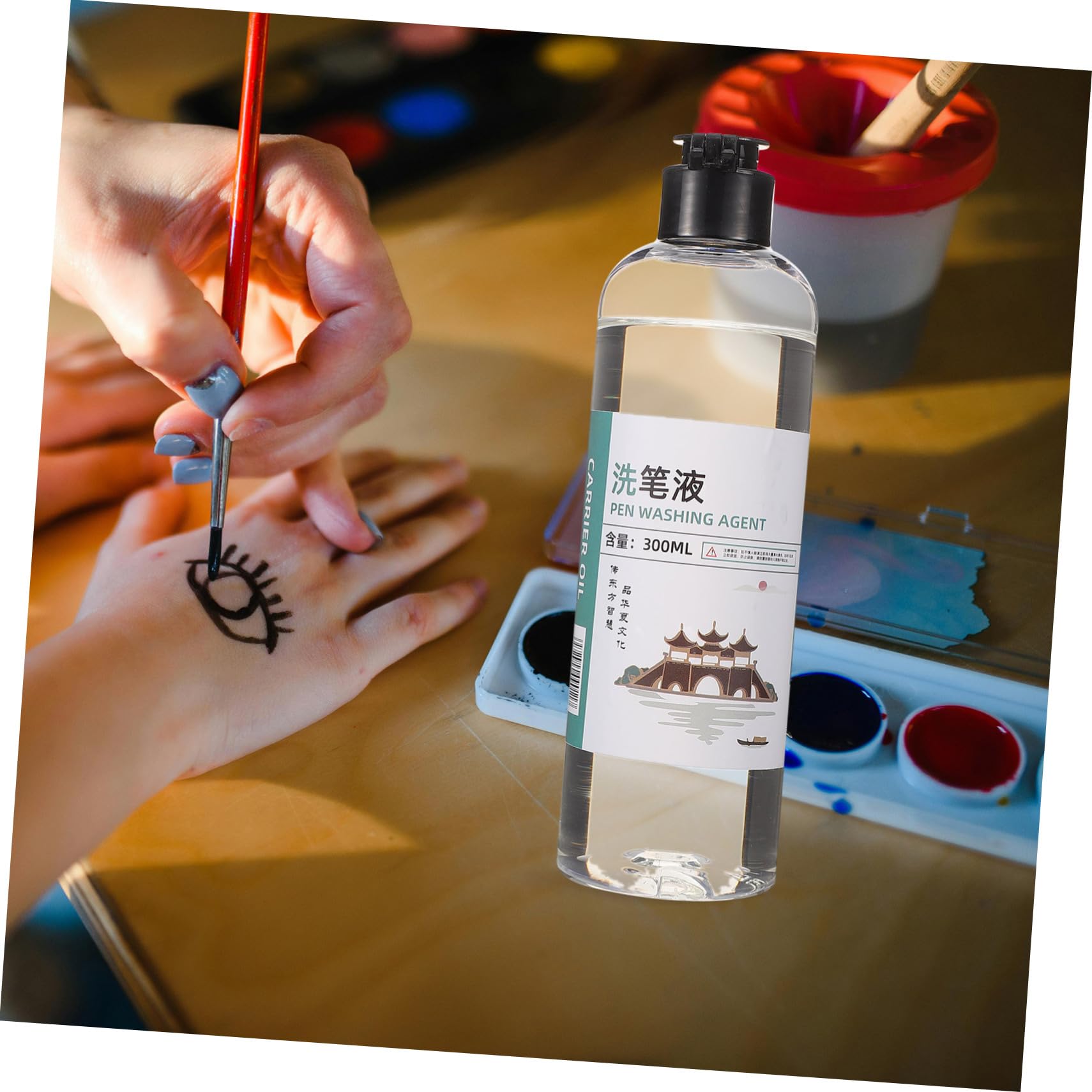 SHINEOFI Liquido per Pulizia Pennelli Pittura Olio Acrilico 300ml