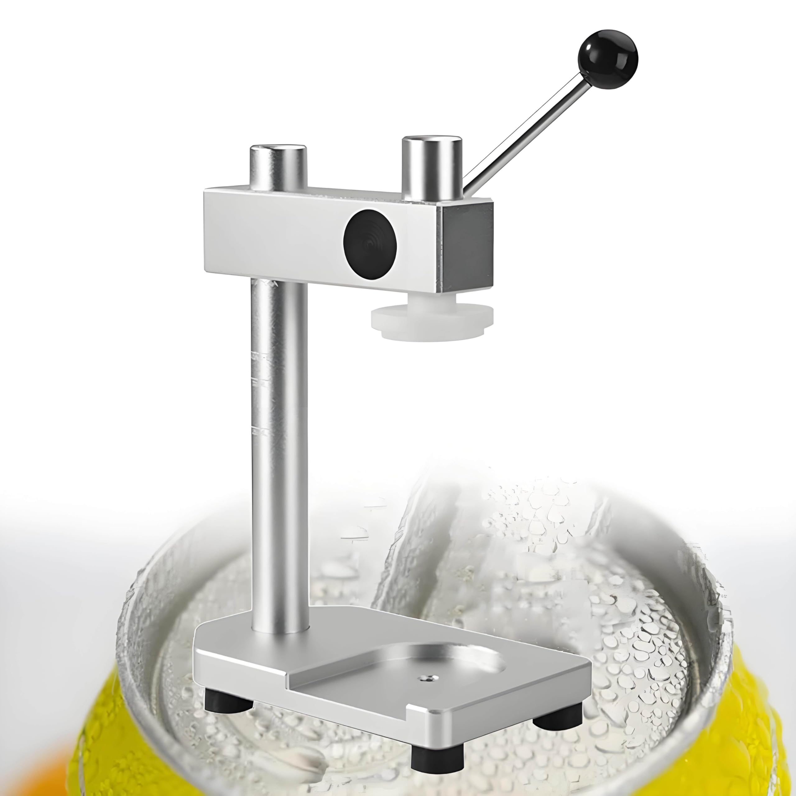 Sigillatrice Lattine Rotonde Commerciali, Sigillatrice Lattine Sottovuoto, Utensile Manuale Pressa Sigillatrice, Con Misurazione Graduata, Pompa In Silicone, Nessuna Alimentazione Richiesta Silver