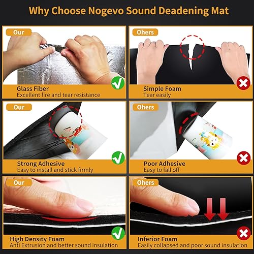 Miniatura 3 de Alfombrilla de amortiguamiento de sonido de coche de 236 mil 10 pies cuadrados, espuma de celda cerrada y fibra de vidrio, material de aislamiento