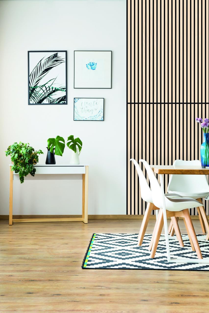0.965m² Solide 3d Lamellen, 3d Paneele, Holz Wandpaneele Deckenpaneele, Dekoren, 2,2 cm stärke schalldämmung, PET Filz (10015 Nature OAK)