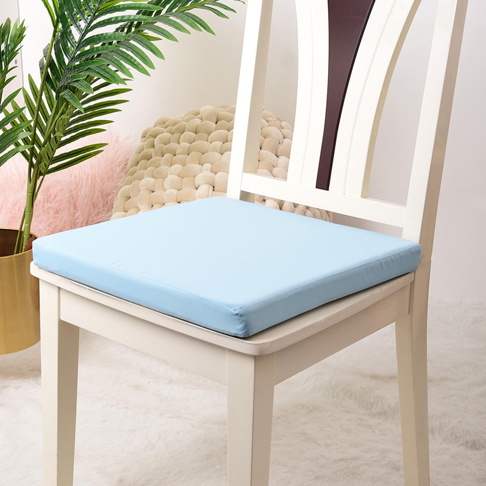 Cojín de asiento extraíble de lino, lavable, suave, grueso, con partículas de silicona antideslizante, para interiores y exteriores (gris oscuro, 70 x 50 x 8 cm)