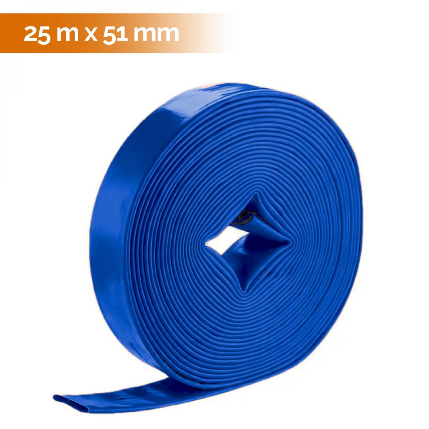Linxor - Tuyau de refoulement, d'arrosage plat en PVC - Bleu - Plusieurs tailles