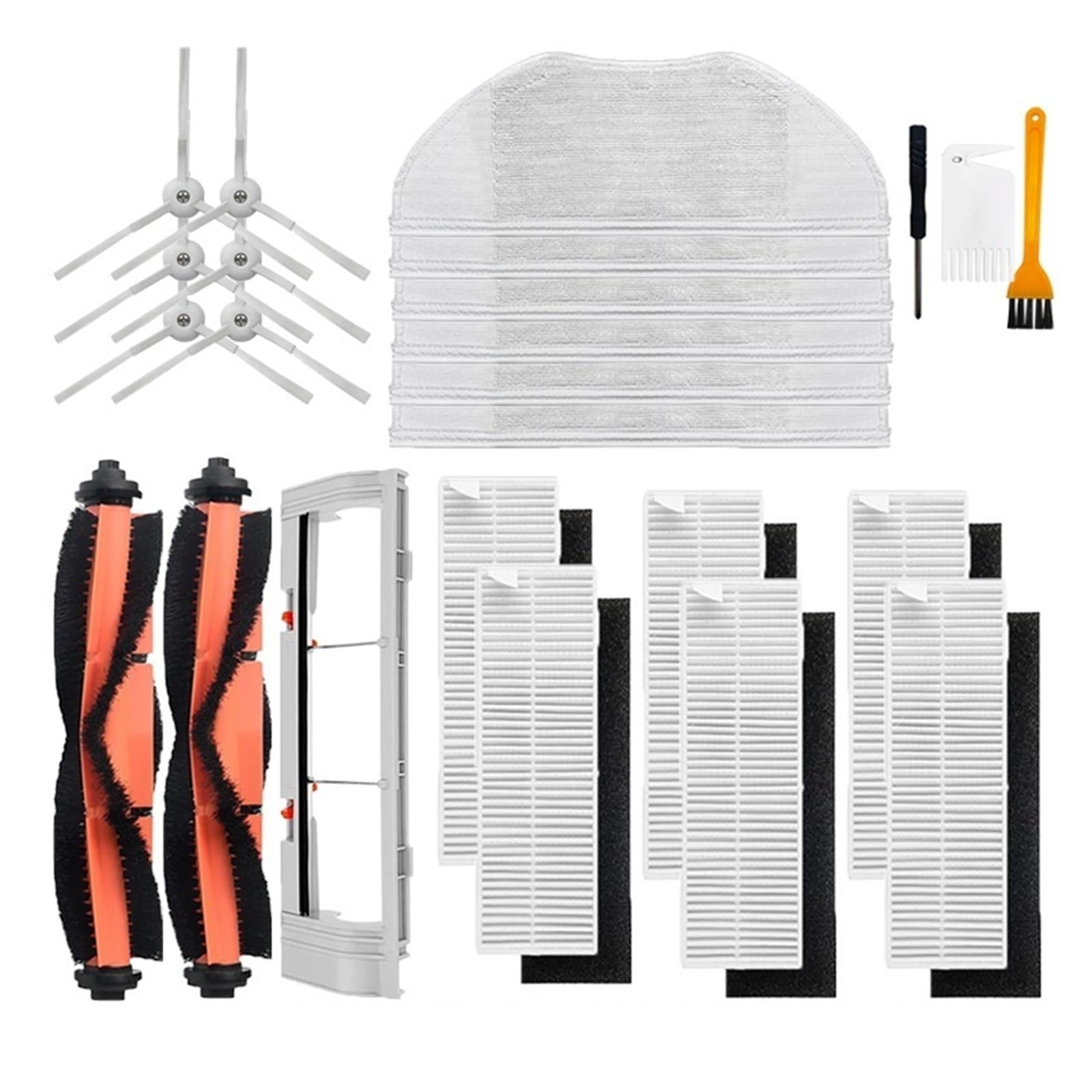 PORRSYDCD Compatible With Mijia G1 MJSTG1 Mi Robot Vacuum Mop Essential Side/Main Brush Cover Hepa Filter Mop Cloth Parts(Set9)