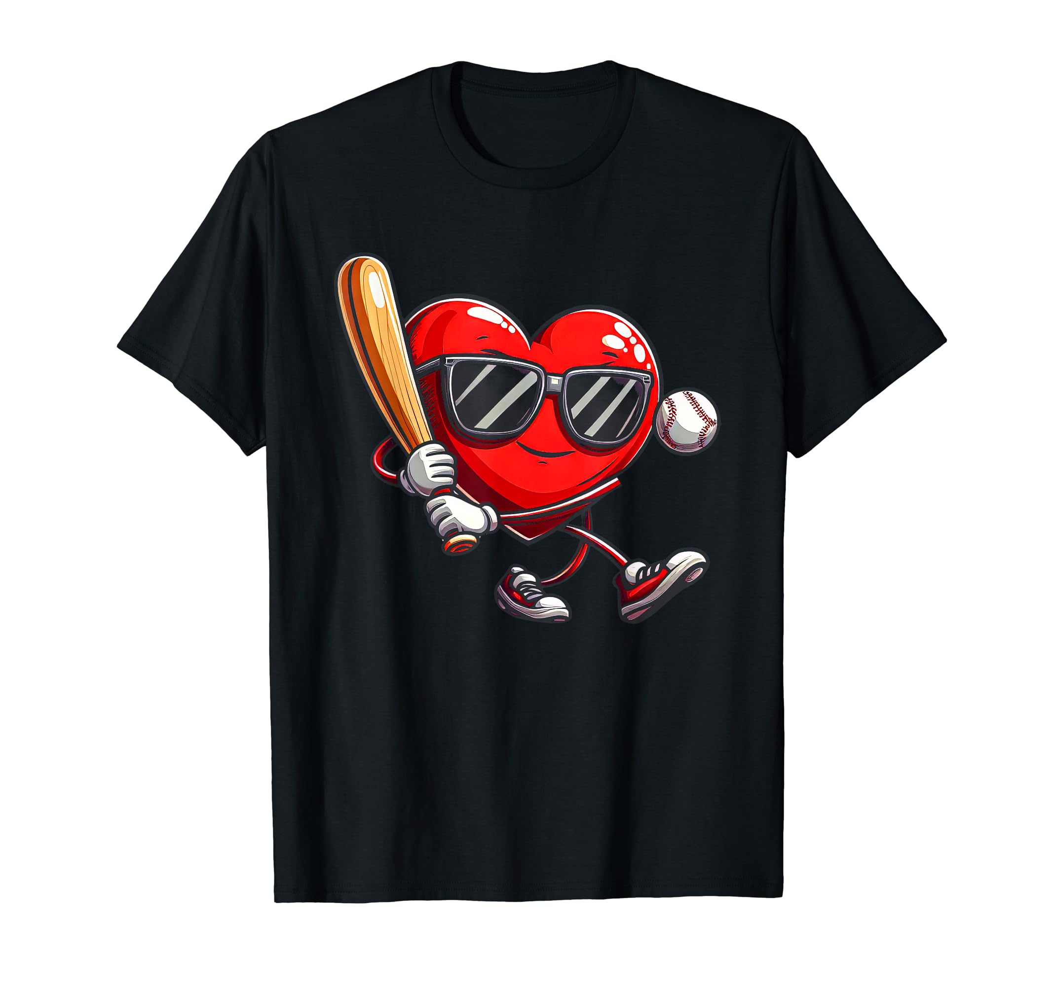 Funny Valentines Day Gift IdeasHeart Baseball Shirt Funny Valentines Day Boys Girls Kids T-Shirt