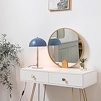 Vista 6 de GLOBE Electric 52942 - Lámpara de escritorio azul de 15 pulgadas con detalles de latón, interruptor basculante de encendido/apagado en línea, ideal