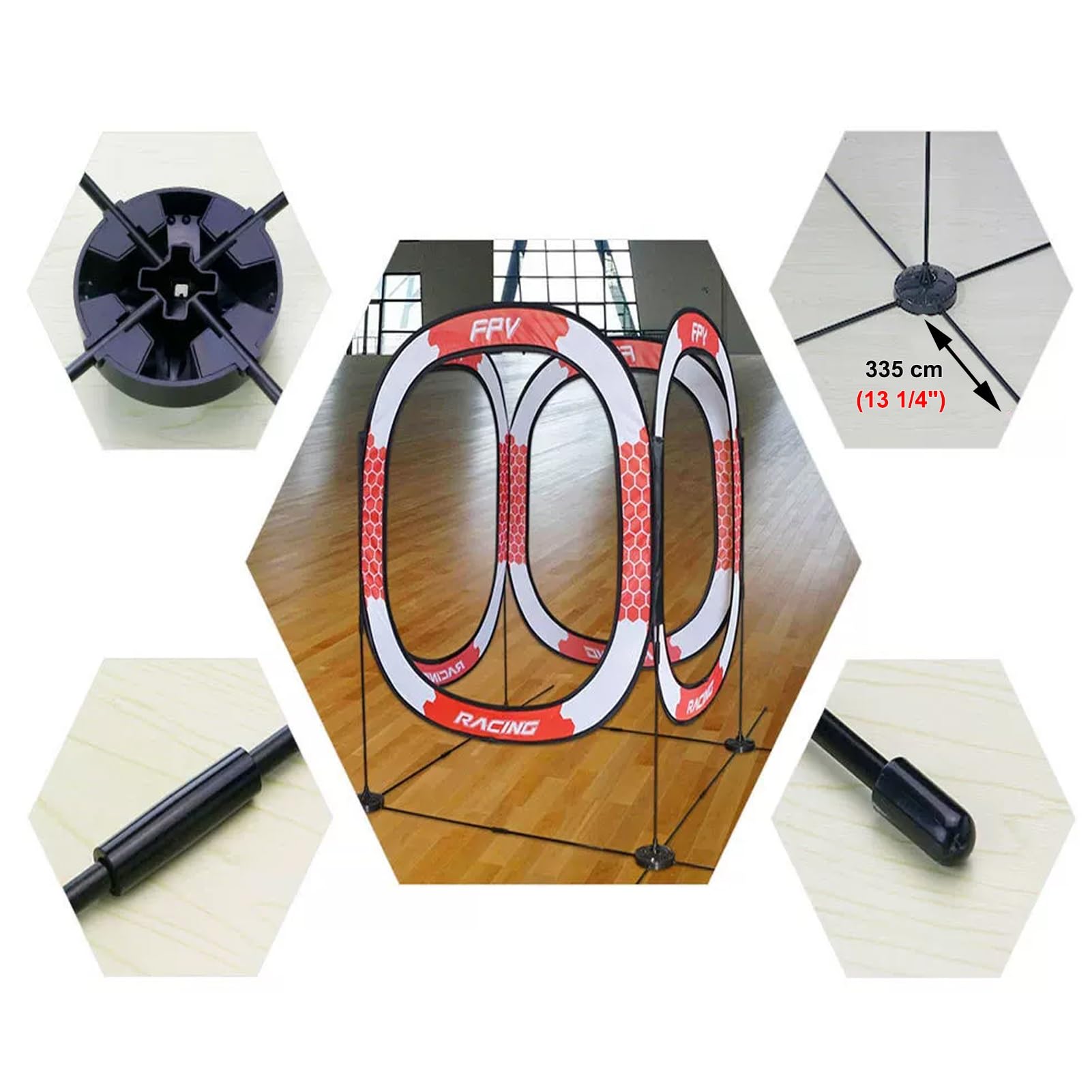 Percorso Ostacoli Droni Kit di Allenamento per Mini Droni con Percorso a Ostacoli per Giochi Domestici, Percorsi a Ostacoli 3D per Droni da Corsa All'aperto/al Chiuso, Anello di Allenamento