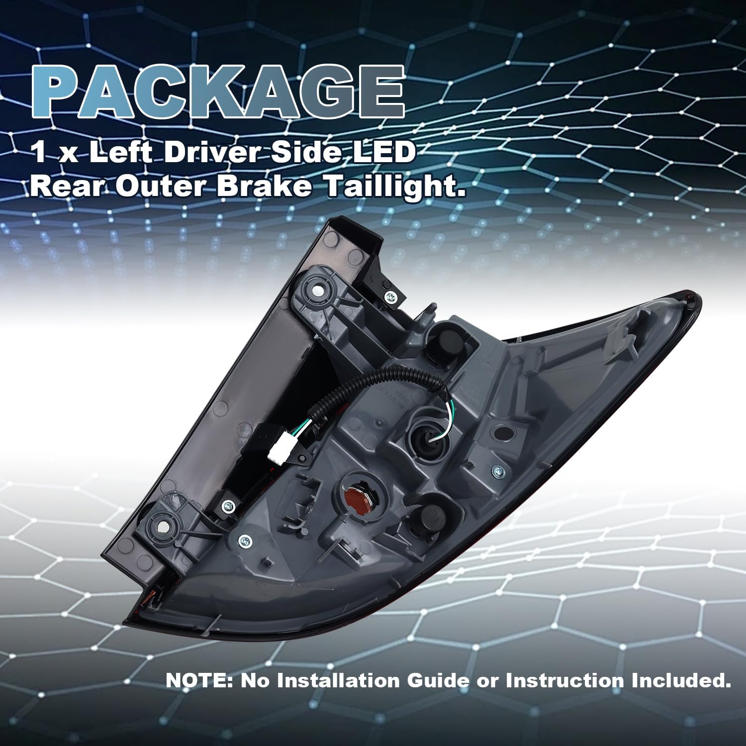 Tail Light Compatible with 2016 2017 2018 Honda HRV Replacement for 33552-T7S-A01 HO2804109 Outer Taillight Rear Brake Lamp Left Driver Side