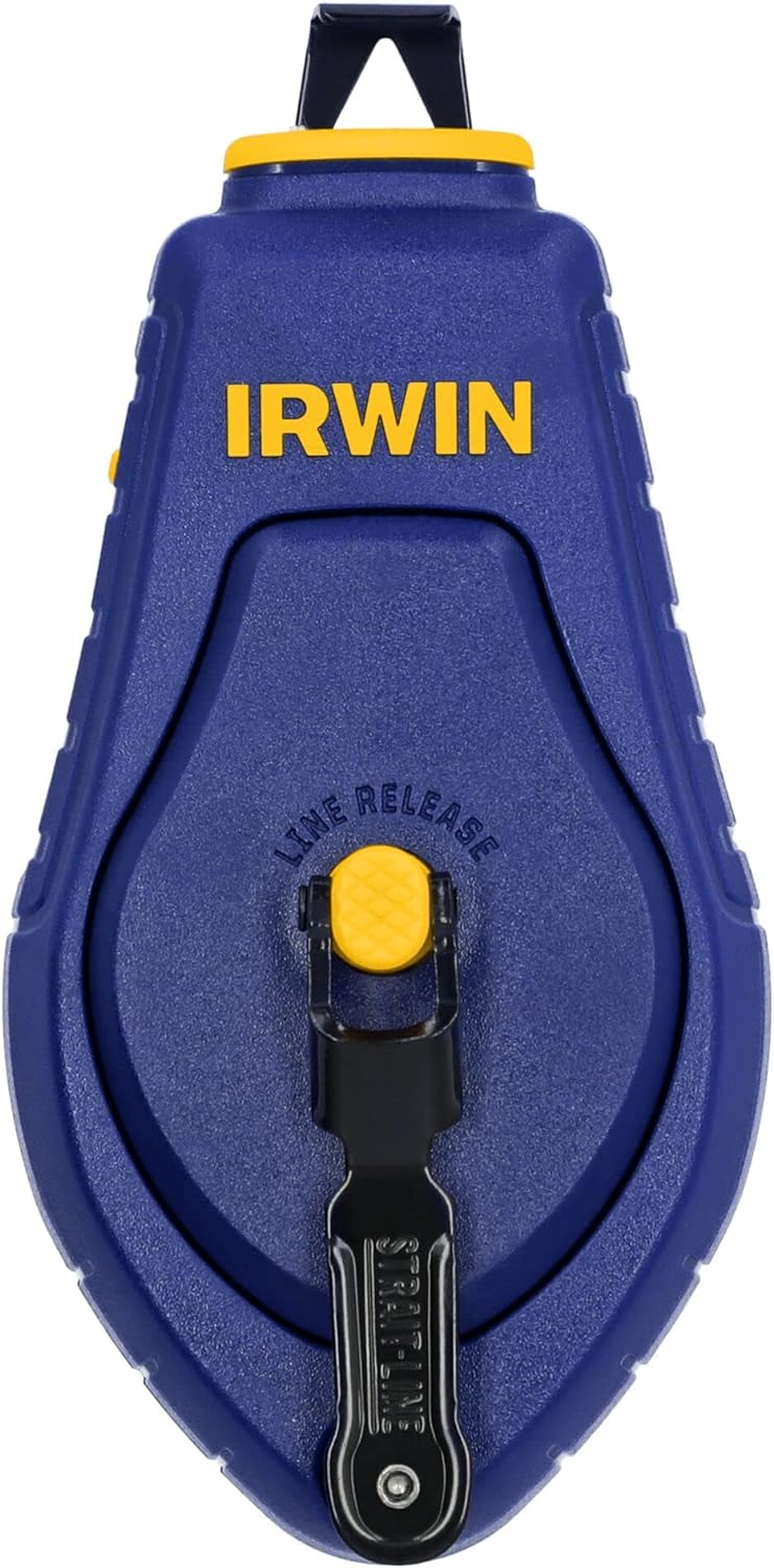 IRWIN Strait-Line Compact Chalk Reel, 30 ft - 3X Faster Retraction, Portable for Pros (IWHT48440)