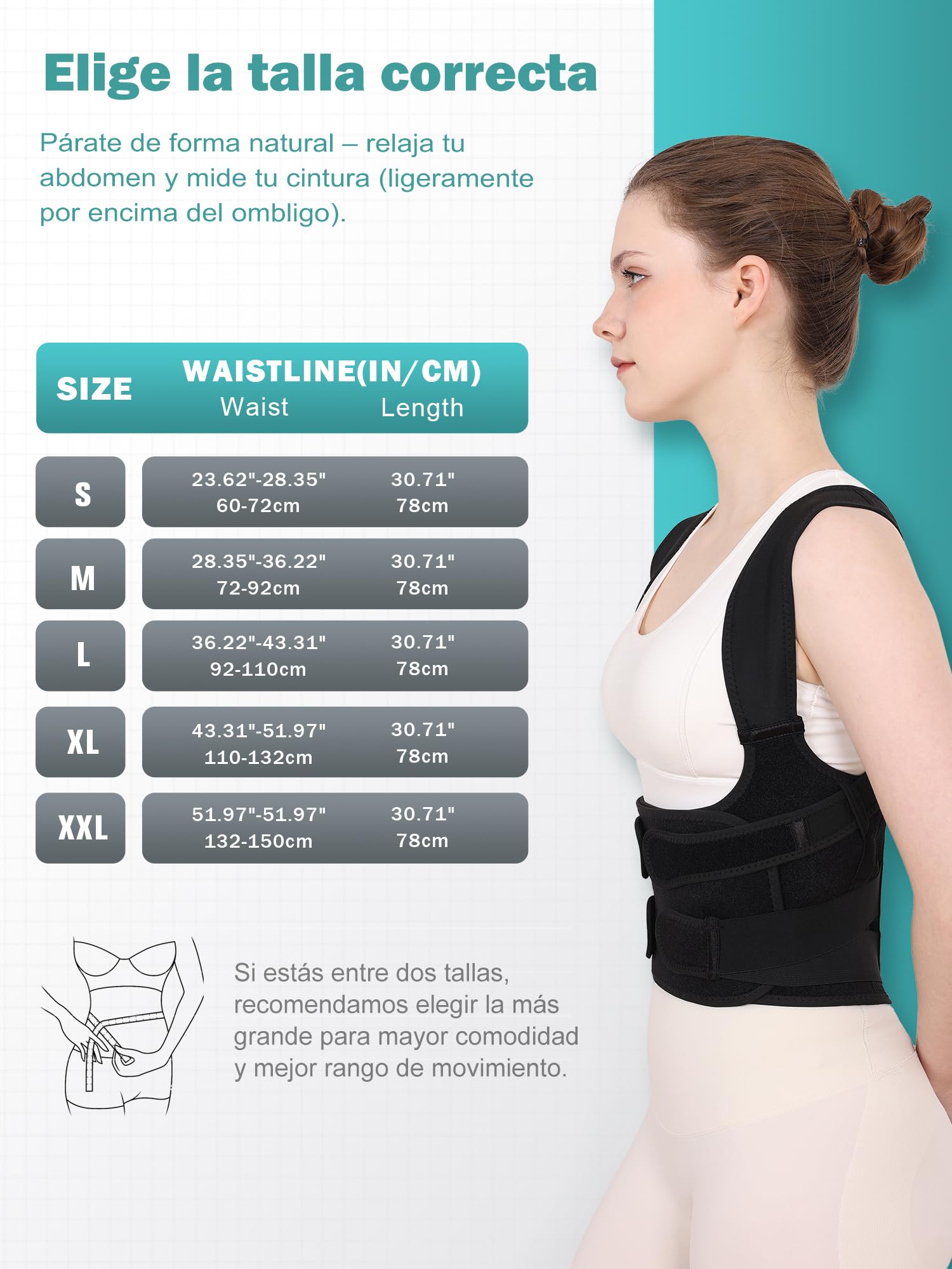 Corrector Postura Espalda Hombre Mujer ：Corrector de Espalda Recta Ajustable e Invisible – Soporte Lumbar Transpirable para Cuello y Hombros – Entrenador Postural para Enderezar la Espalda Negro M