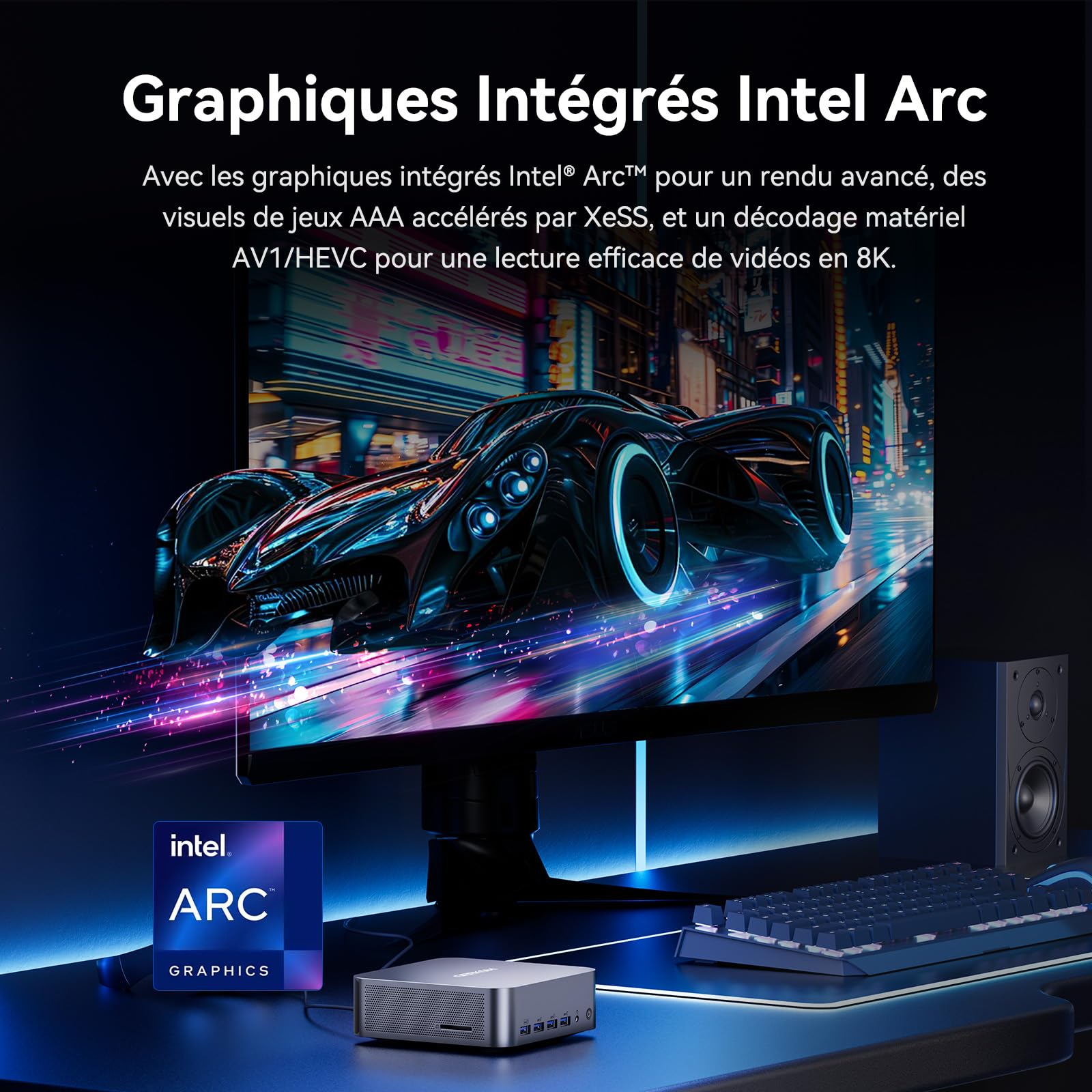GEEKOM GT1 Mega Mini PC avec Intel Core Ultra 9 185H, 32Go DDR5 RAM,2To SSD | 6×USB, Double 2,5G LAN, Lauréat des European Hardware Awards, Boîtier Métal Mini Gaming PC, WiFi 7, Lecteur SD, 4 écrans 8K
